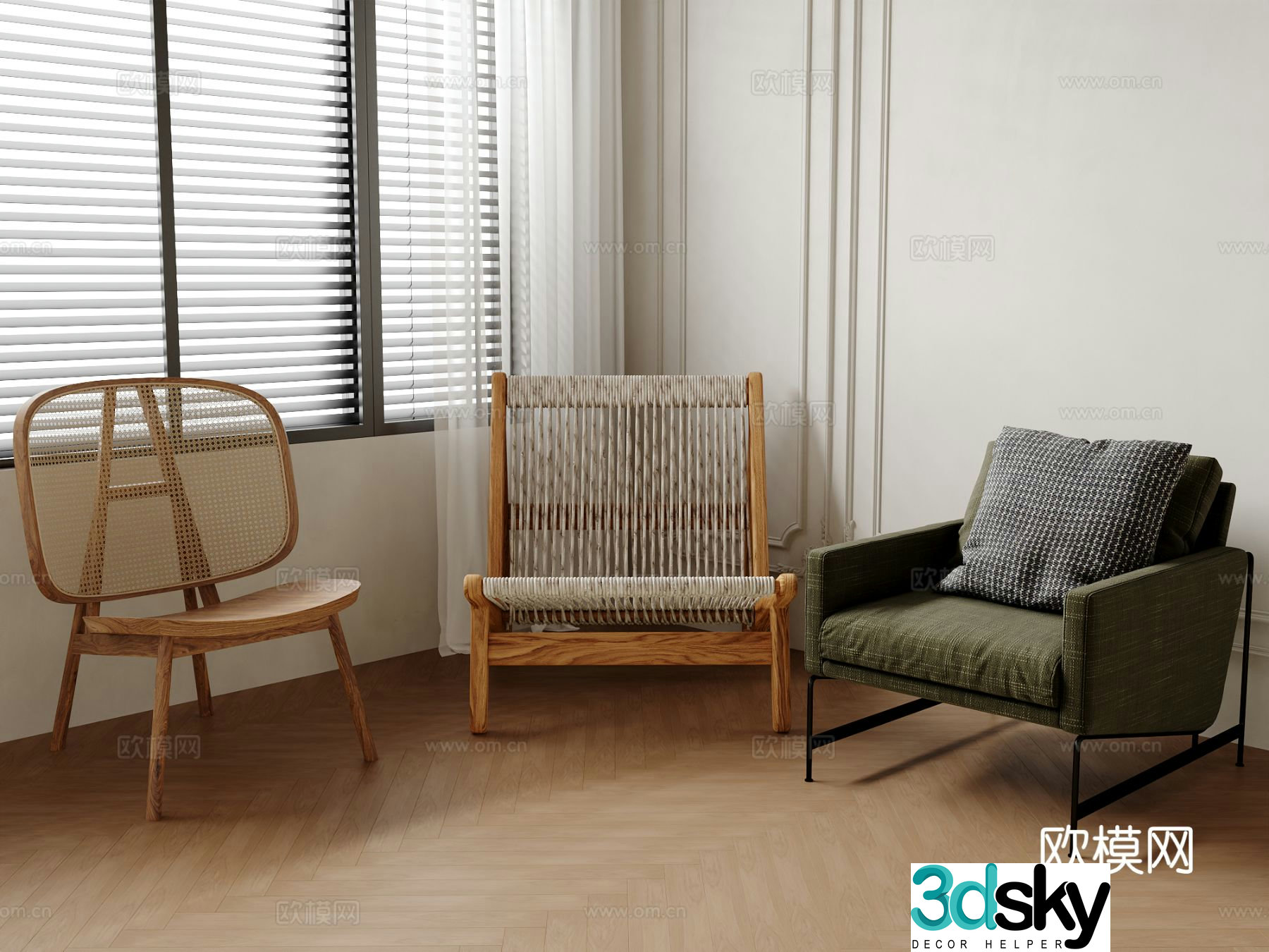Single chair dining chair sofa chair 3d model