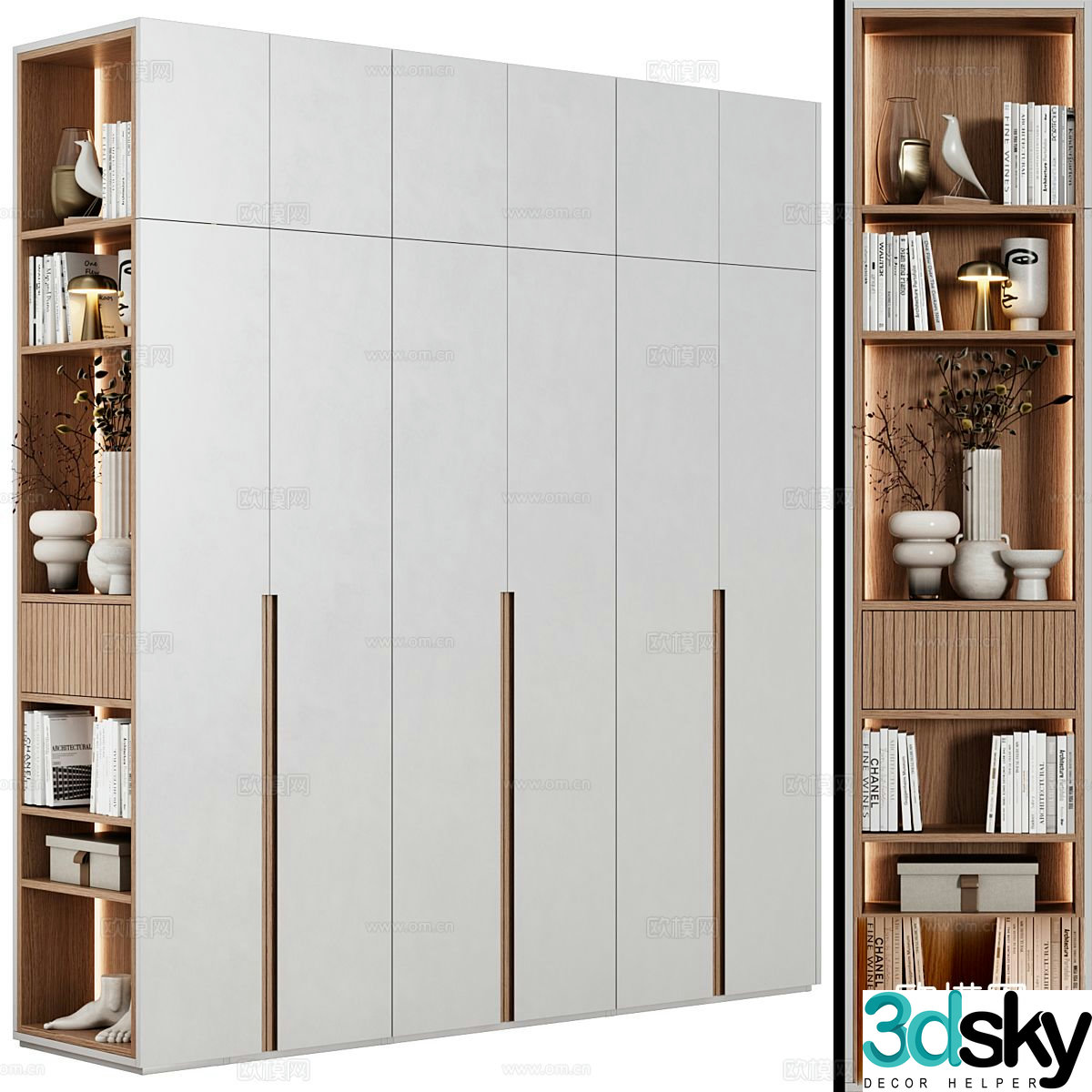 Modern bookcase 3d model