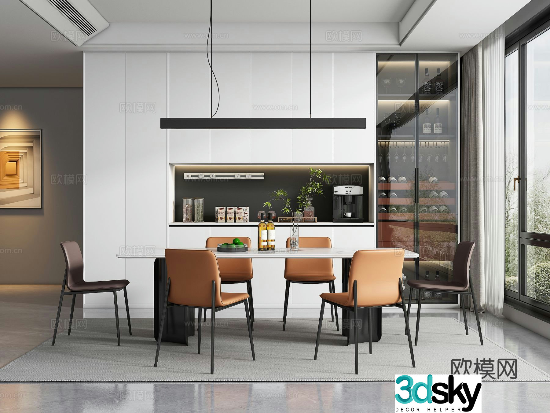 Modern restaurant 3d model