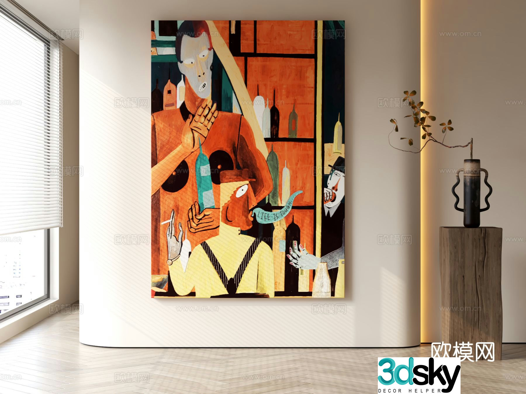 Decorative painting abstract painting hanging painting 3d model