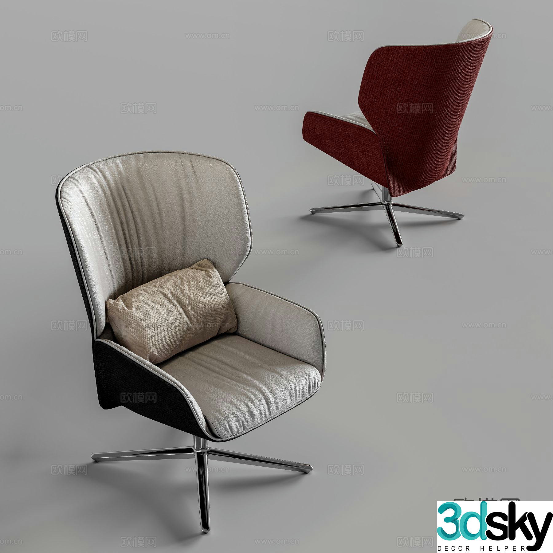 Modern sofa chair leisure chair 3d model