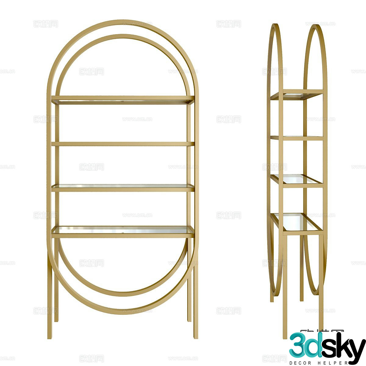 Light luxury storage rack display rack display rack 3d model