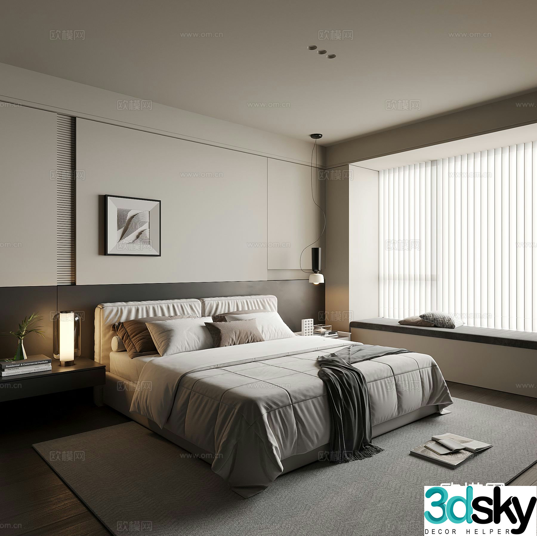 Modern bedroom master bedroom 3d model