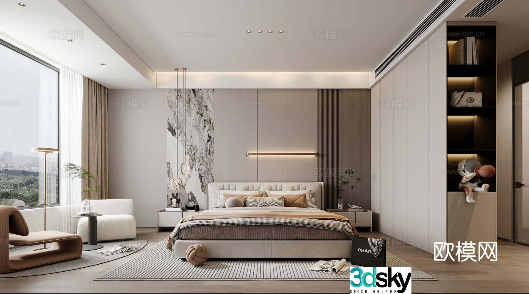 Modern bedroom master bedroom 3d model