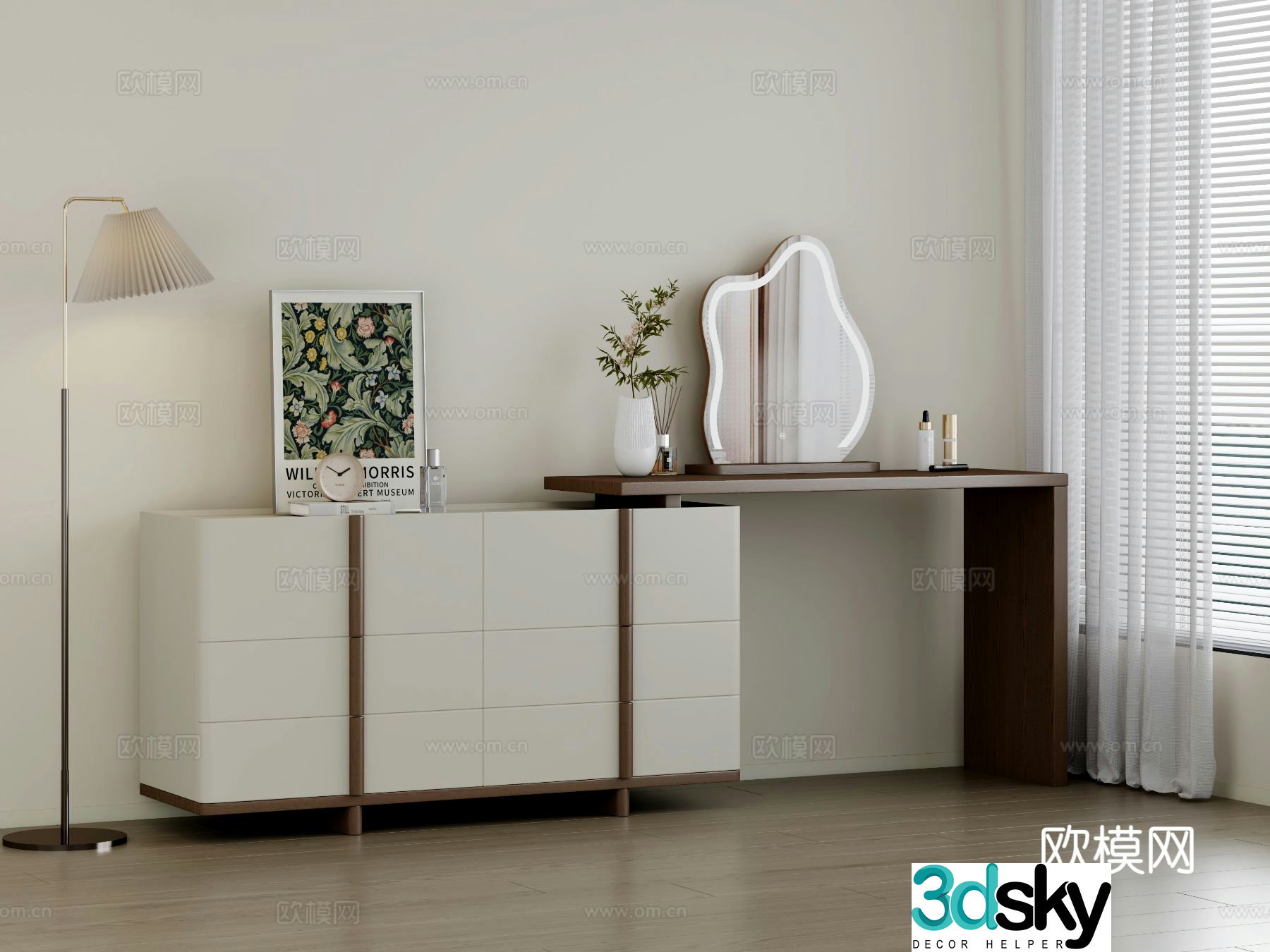 Medieval style dressing table 3d model