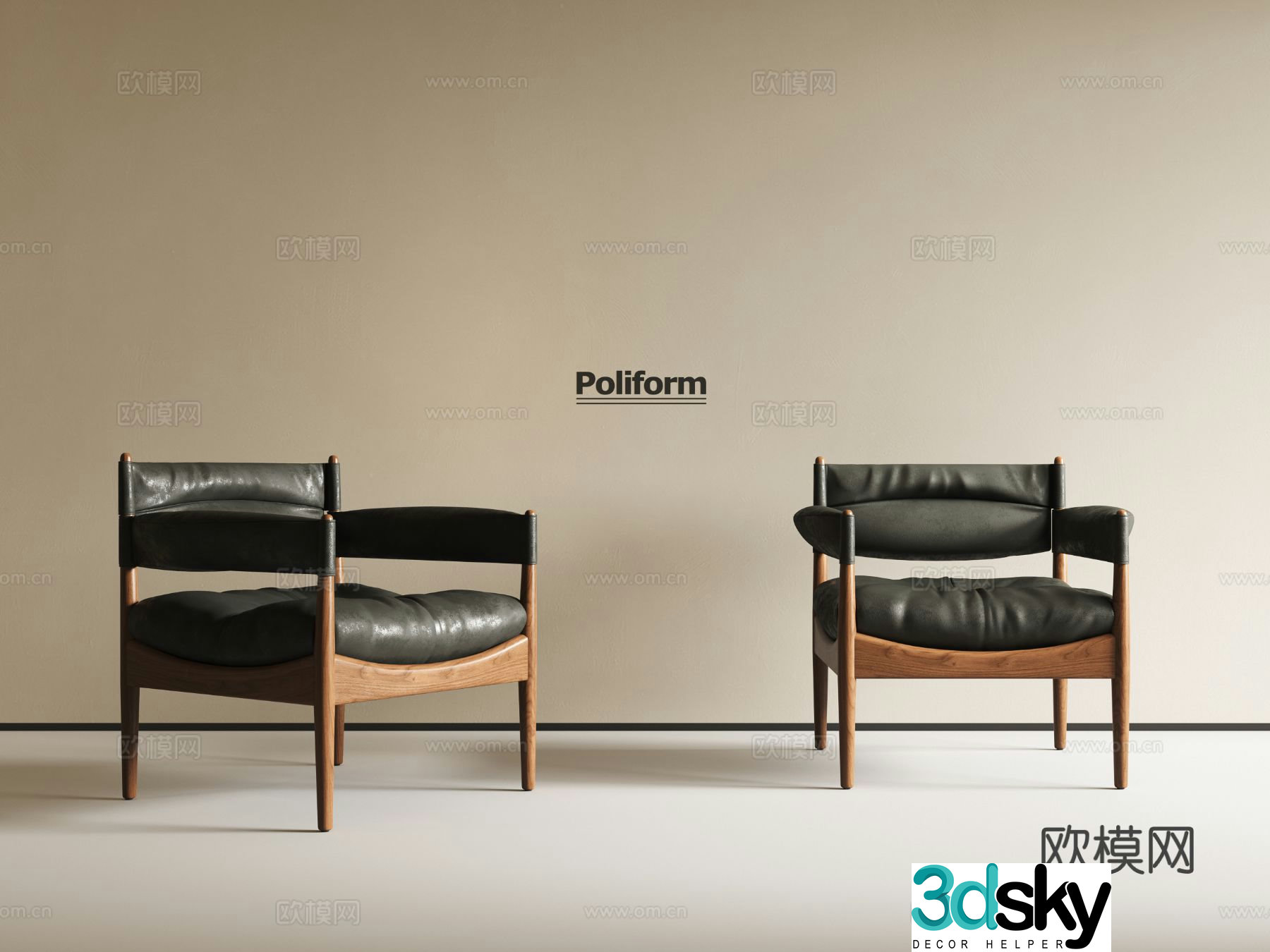 Medieval chair leisure chair 3d model