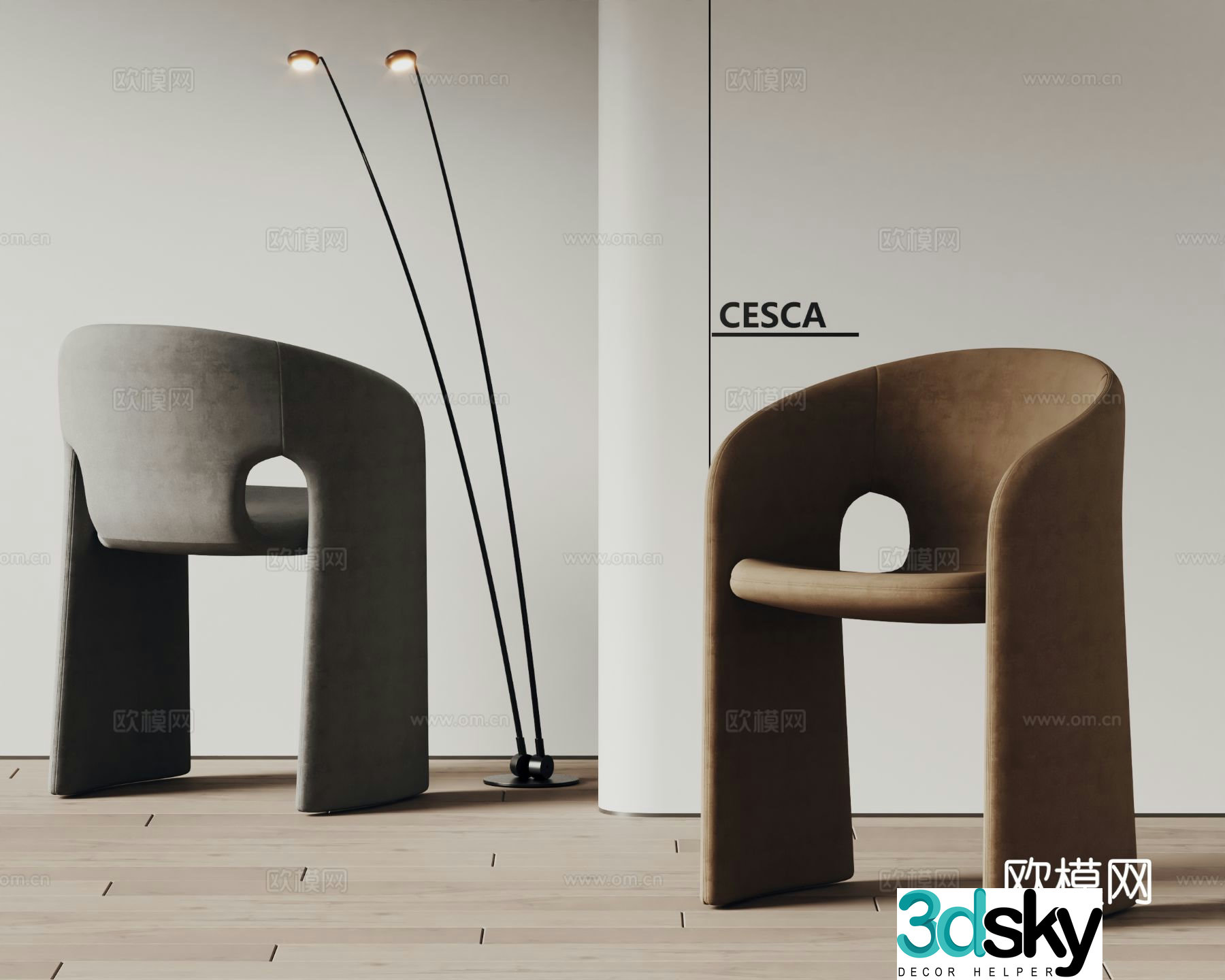 Cesca modern dining chair chair 3d model