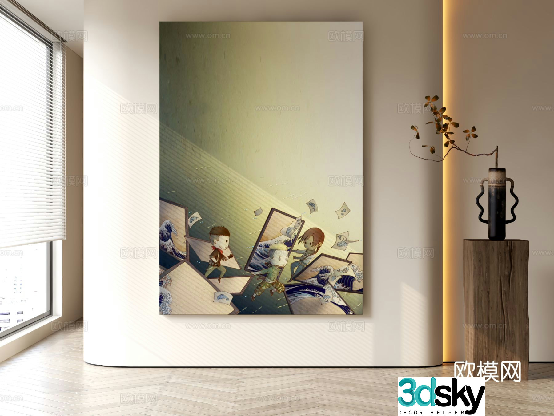 Decorative painting cartoon painting children’s hanging painting 3d model
