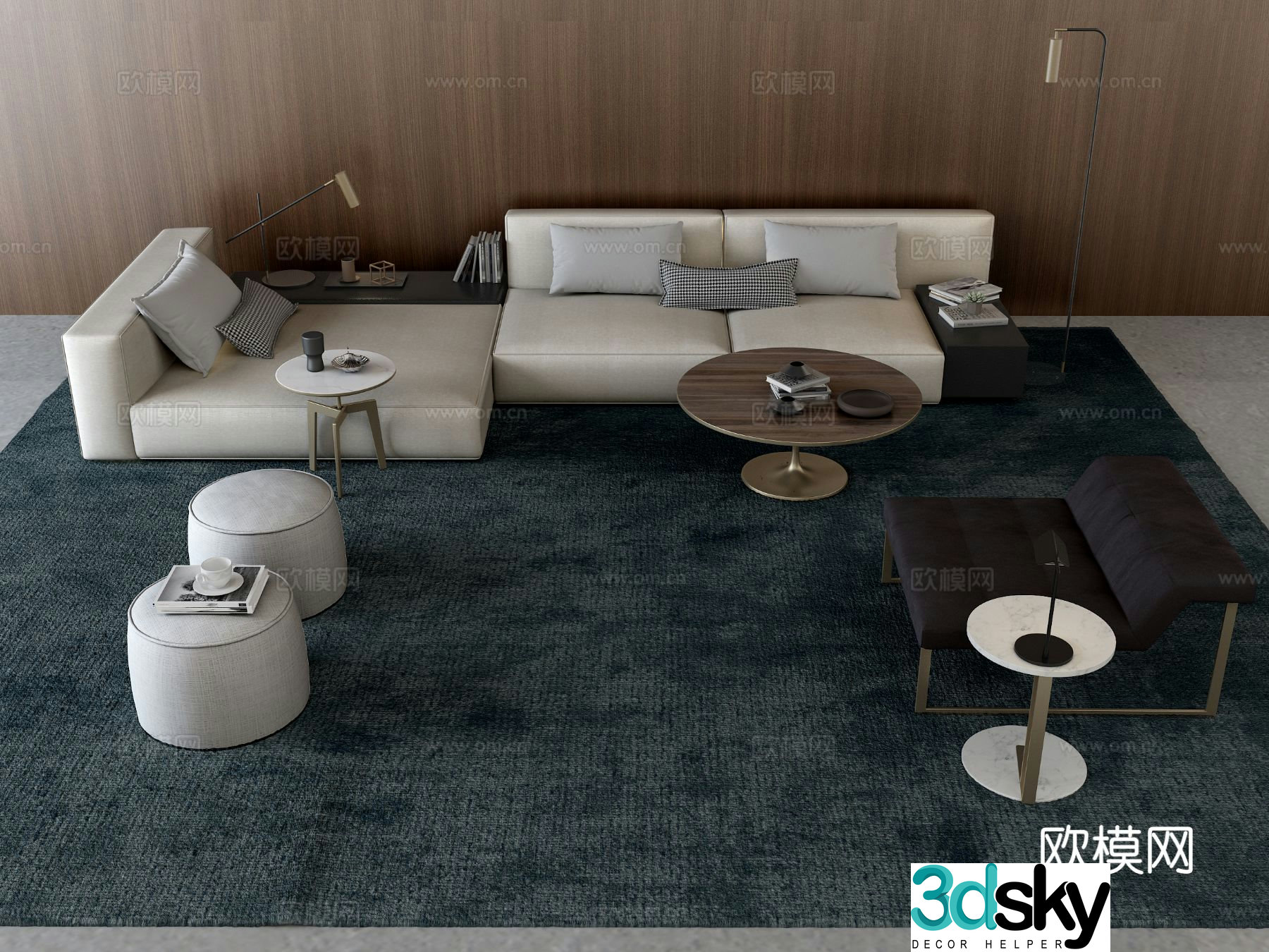 Modern sectional sofa 3d model