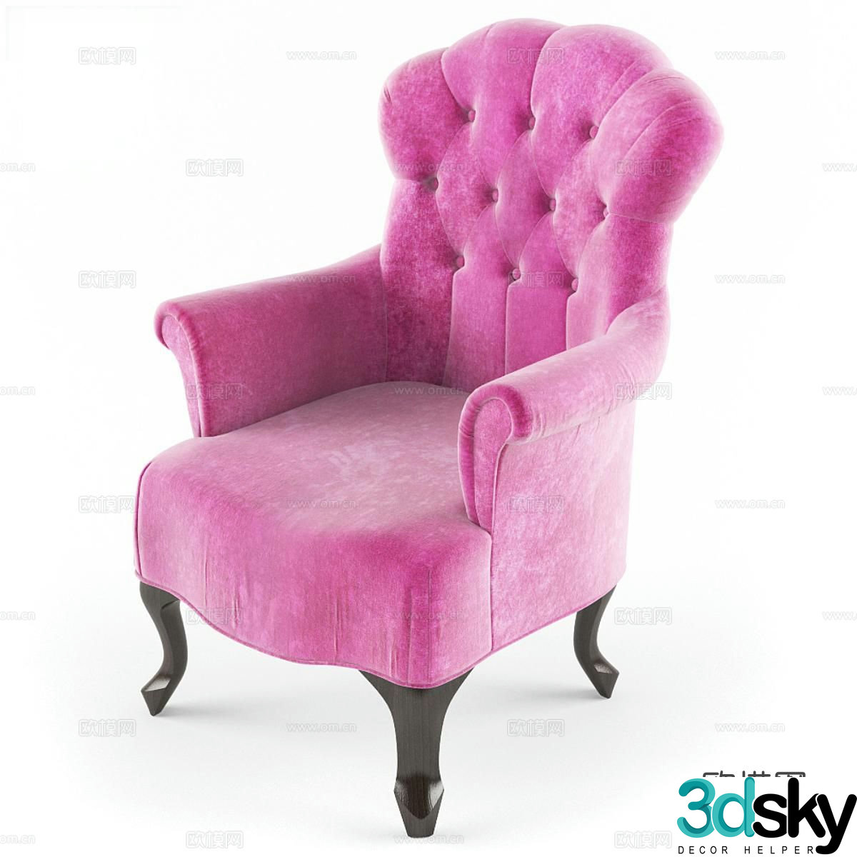Kare Design European Pink Sofa Chair Multi-person Sofa 3D Model