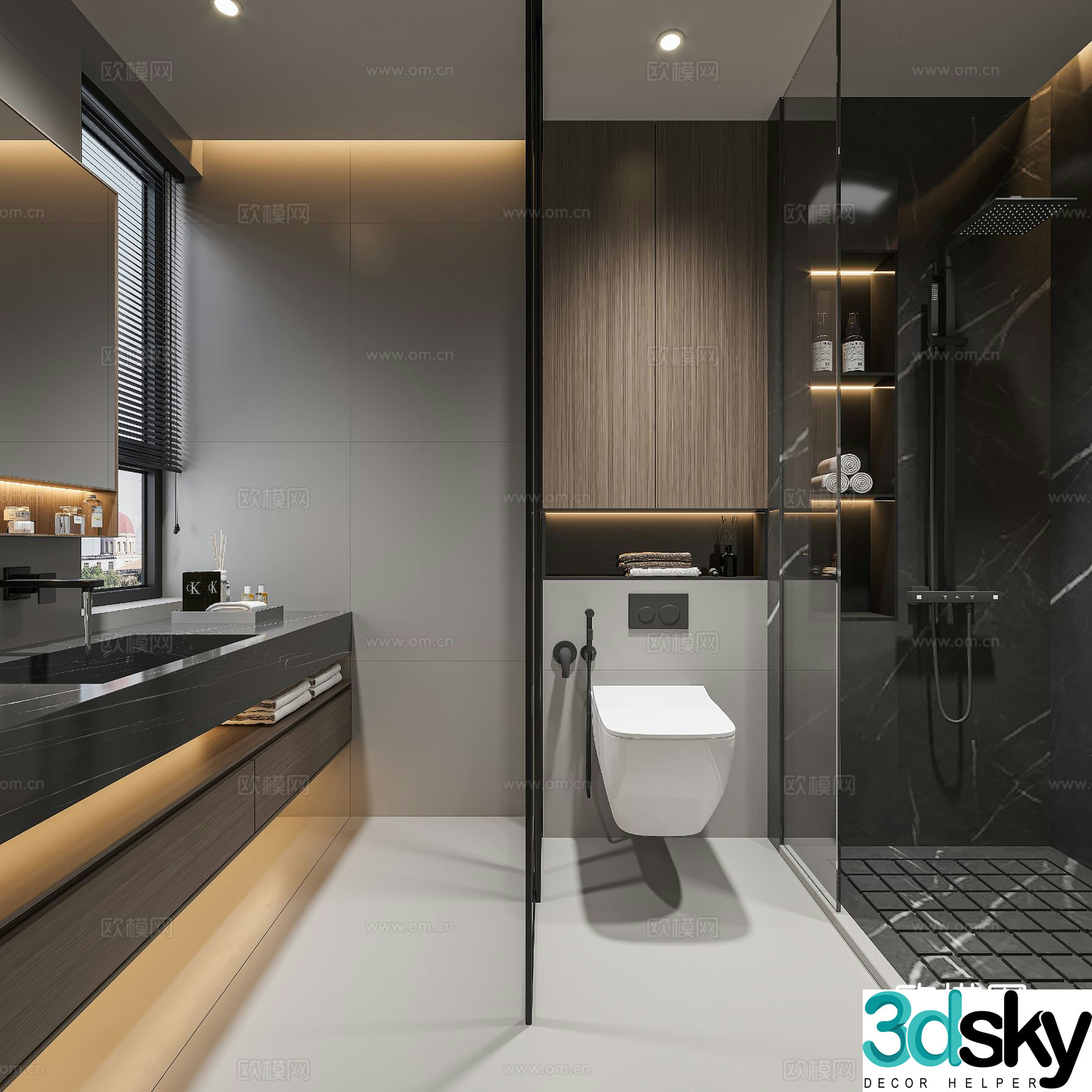 Modern bathroom bathroom 3d model