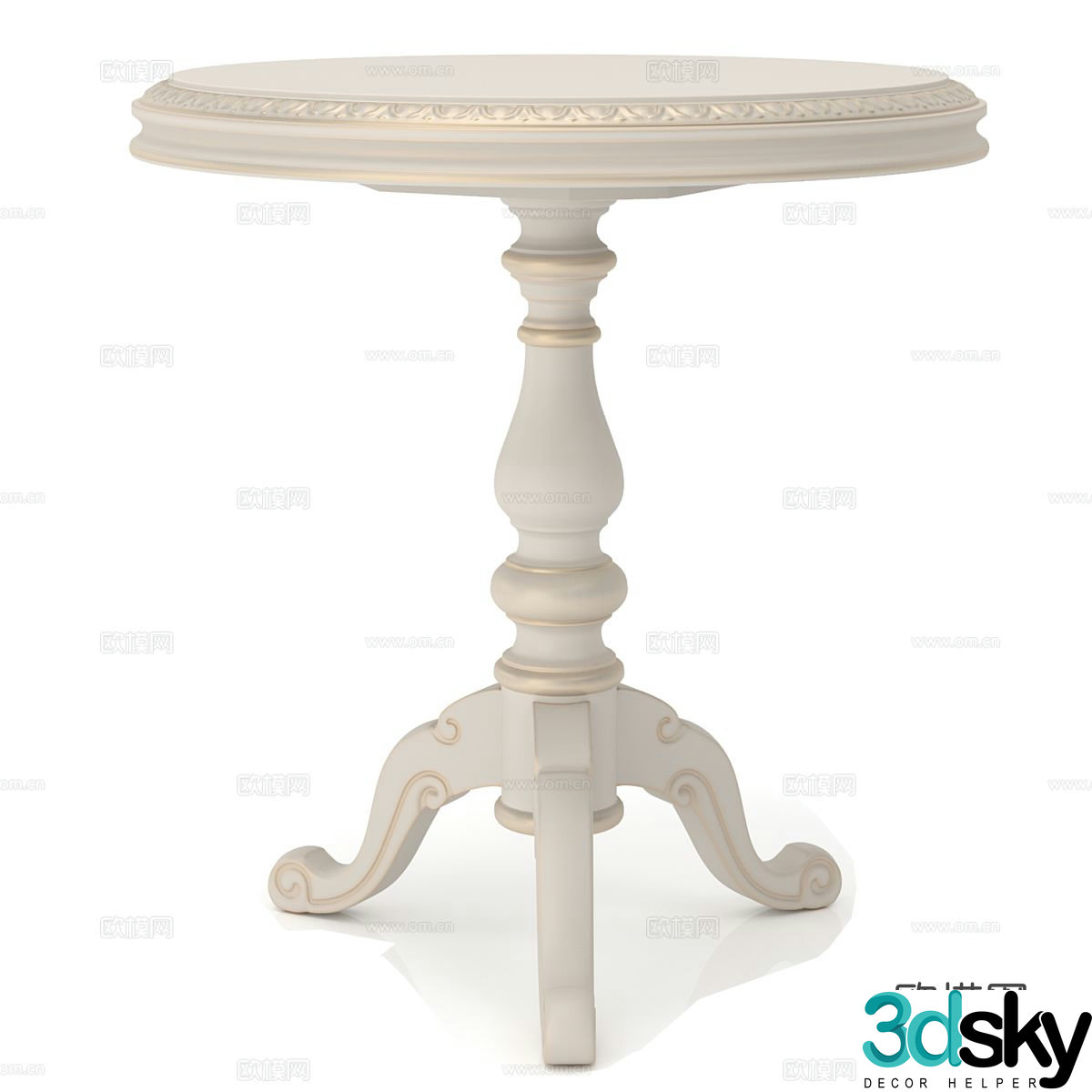 French corner table round table side table 3D model