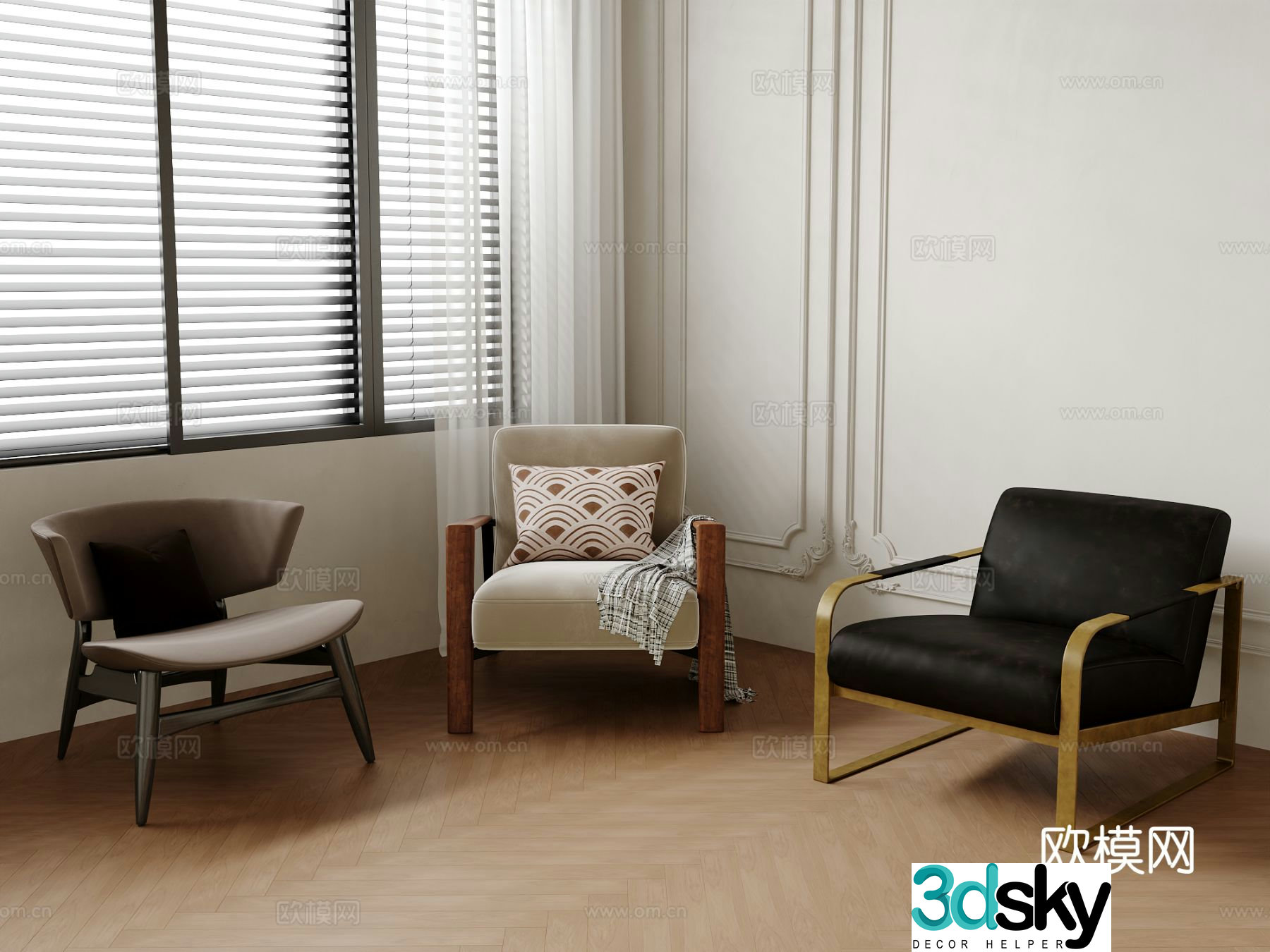 Single chair dining chair sofa chair 3d model