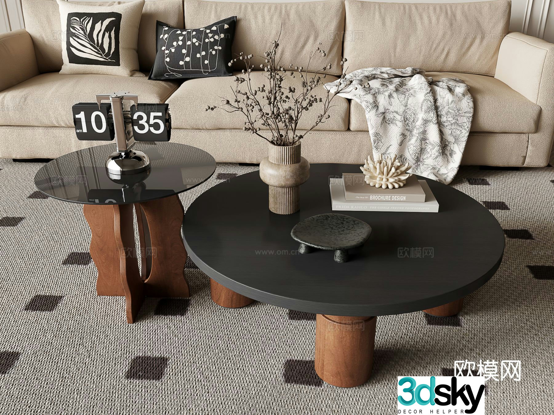 Medieval style mother-in-law coffee table 3D model
