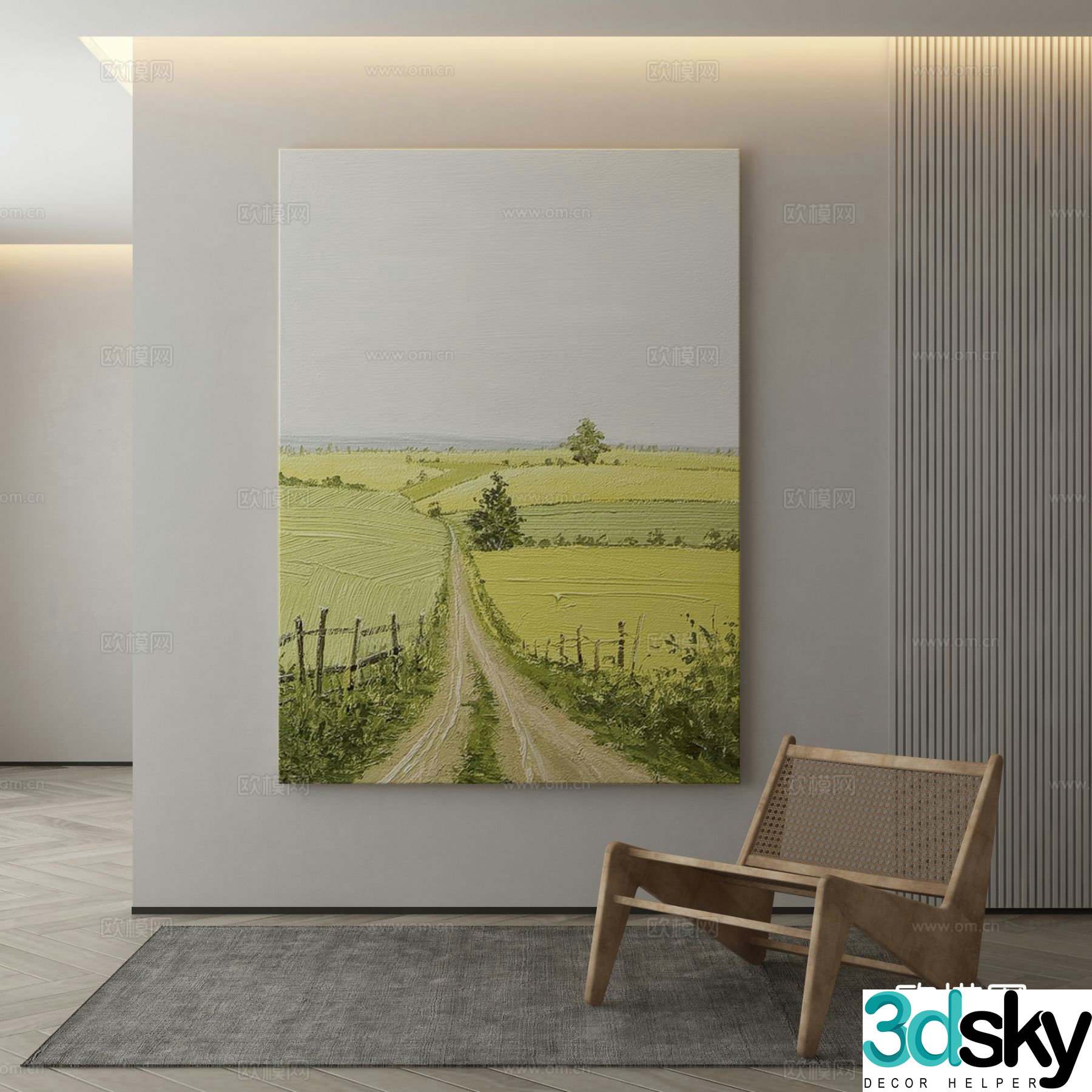 Modern decorative painting pastoral oil painting 3d model