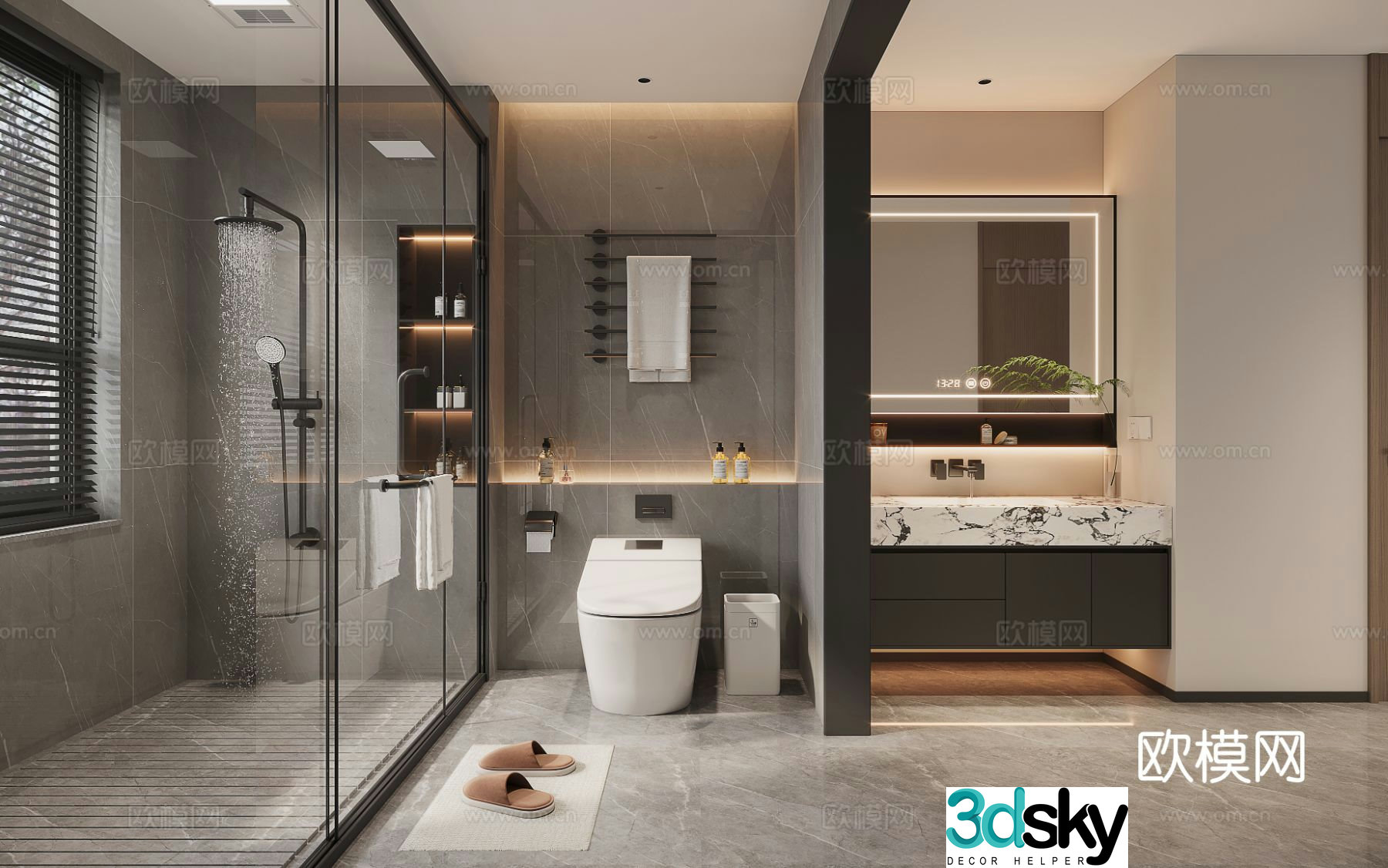 Modern bathroom bathroom 3d model
