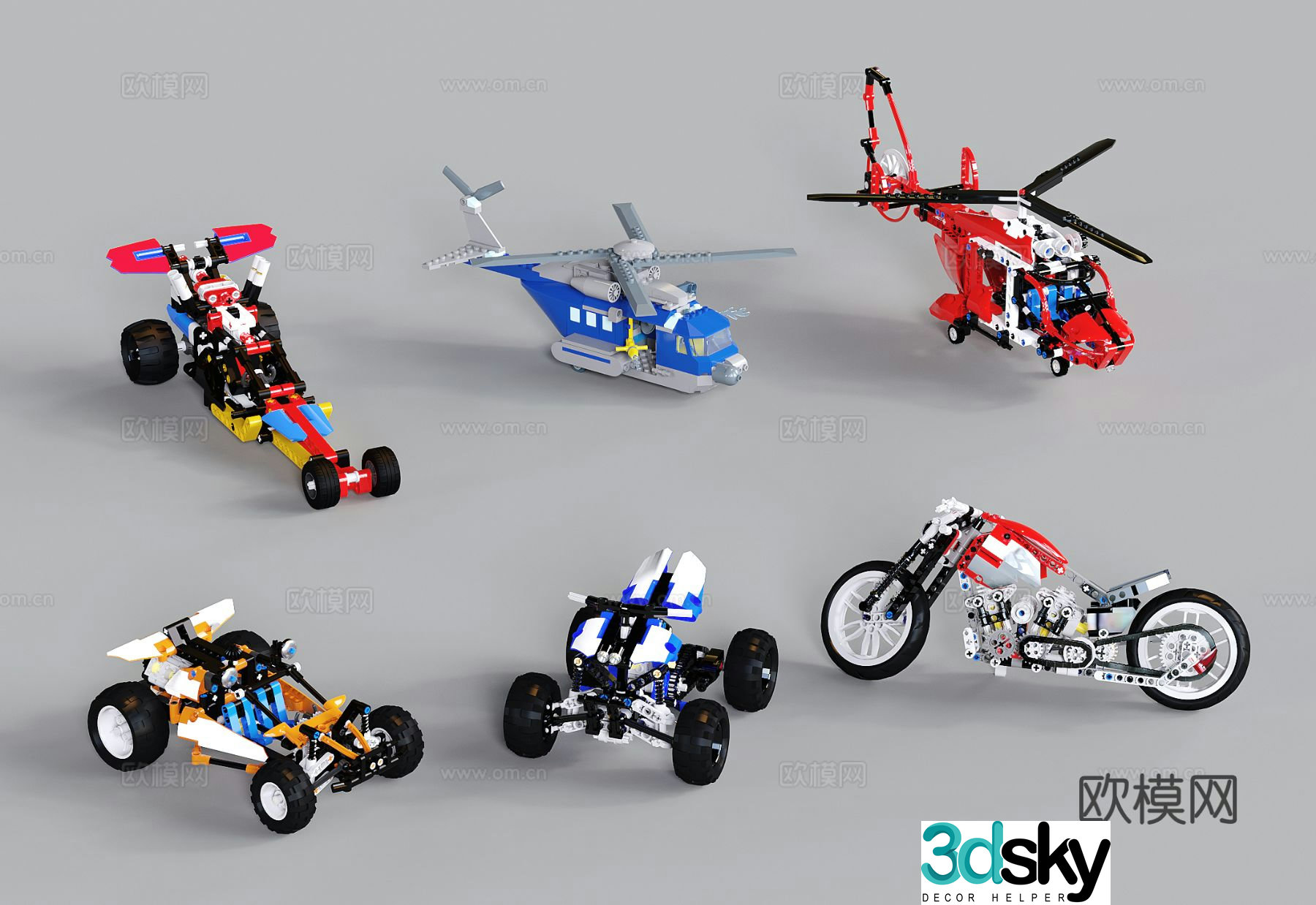 Children’s toys car figures airplane 3d model