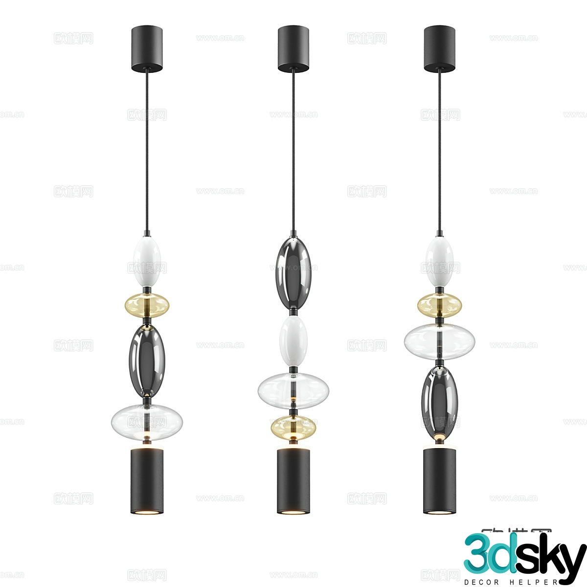 Light luxury small chandelier bedside small chandelier 3d model