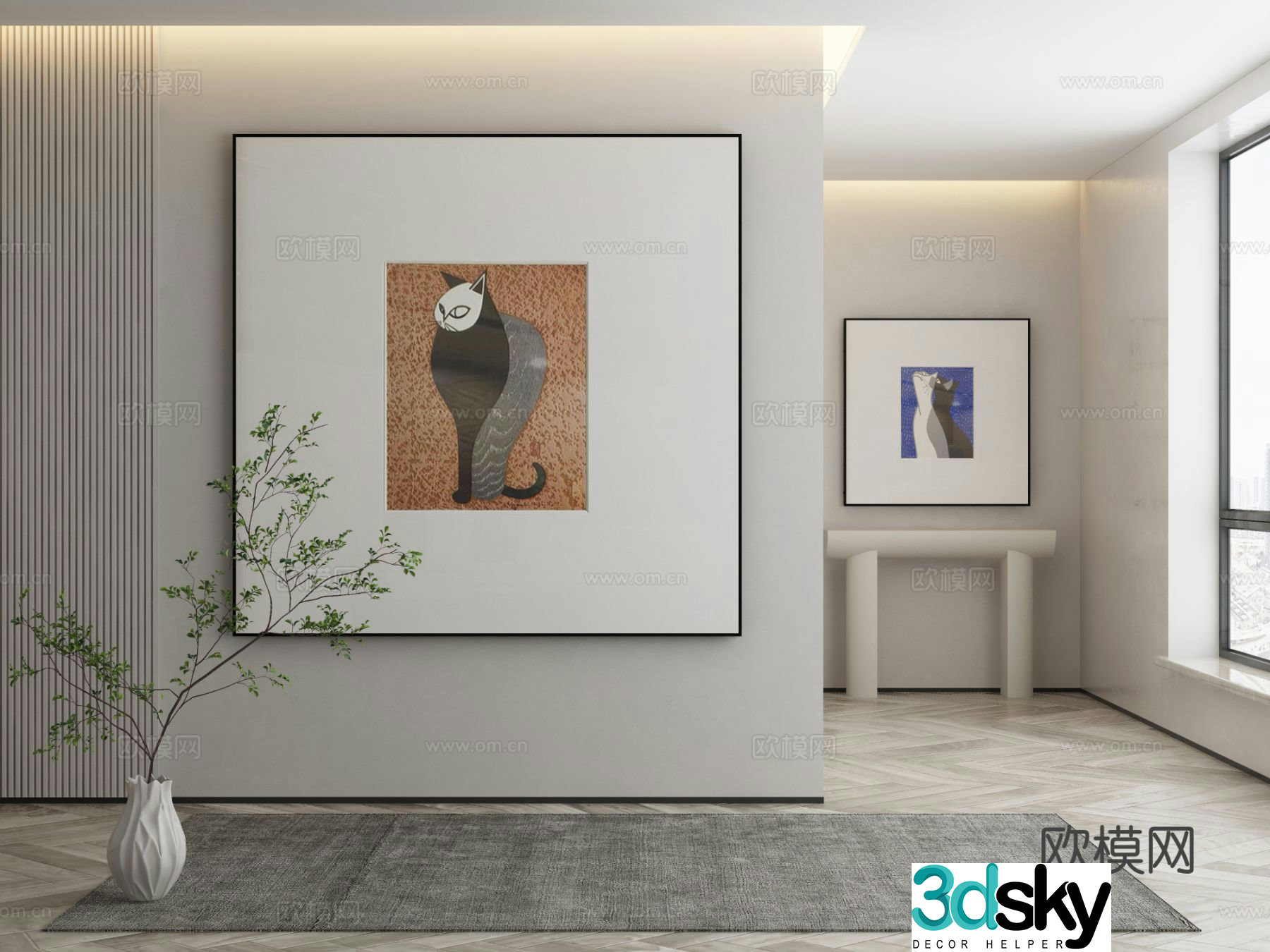 Modern art painting decorative painting 3d model