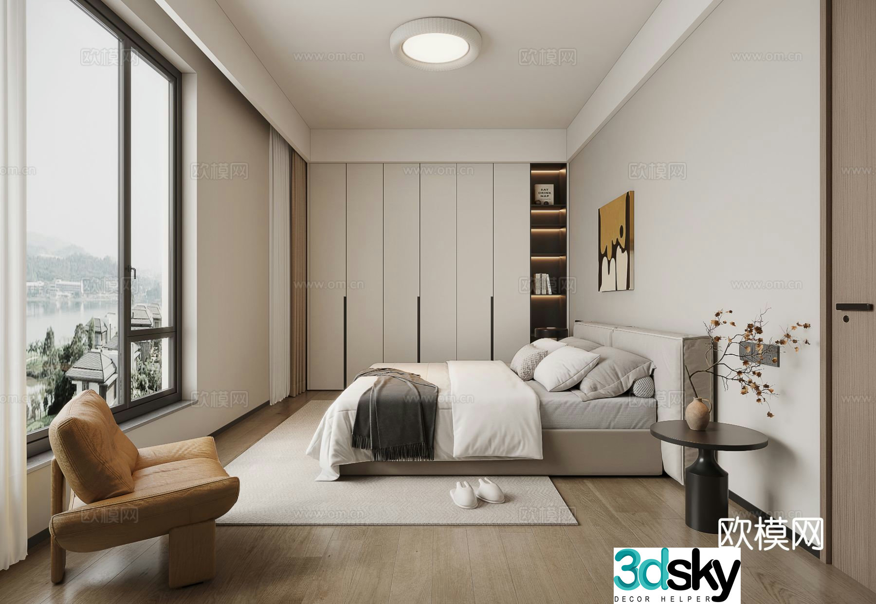 Modern bedroom master bedroom 3d model