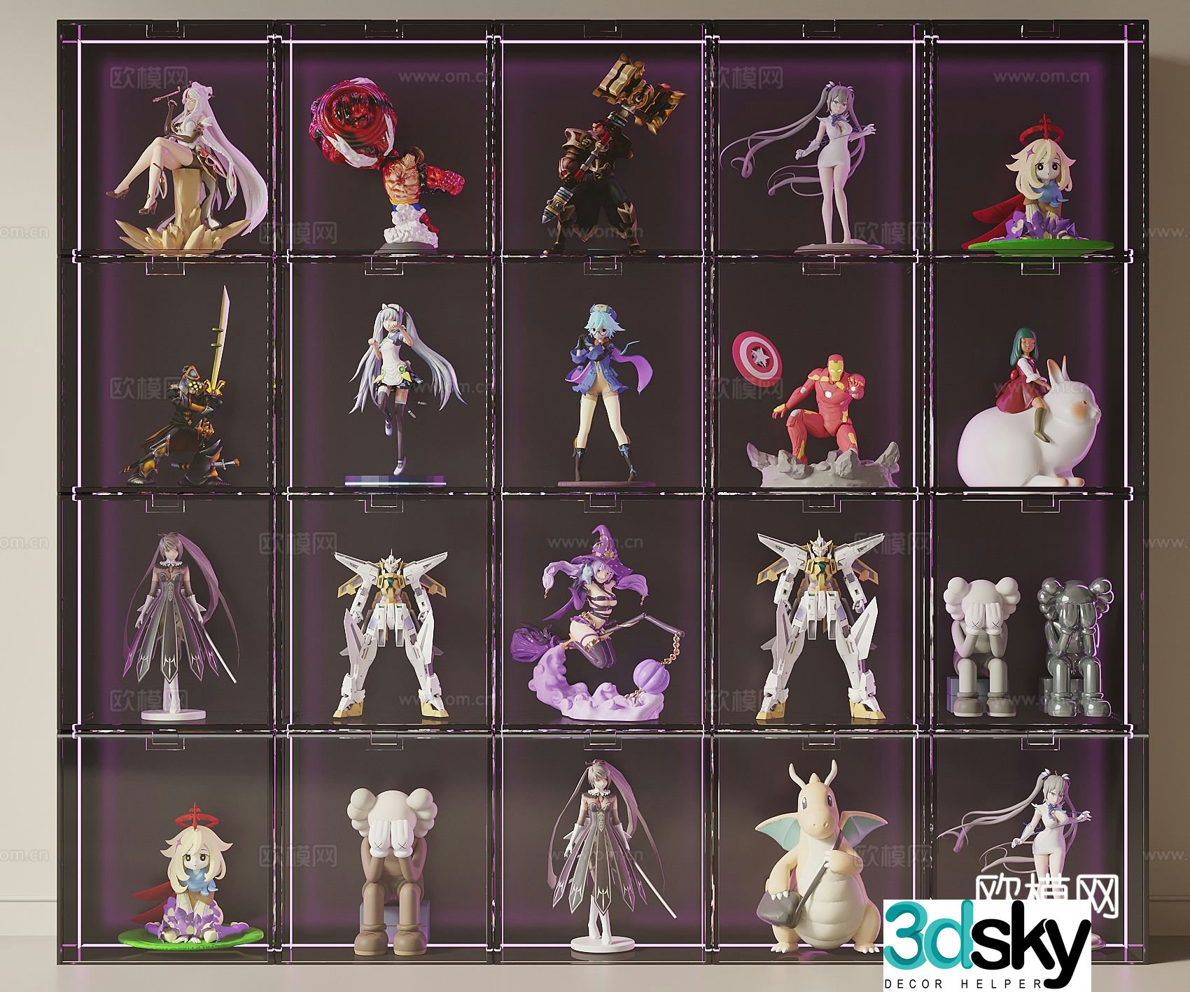 Figure Cabinet Figures Dolls Toy Ornaments Transformers Genshin Impact 3D Model