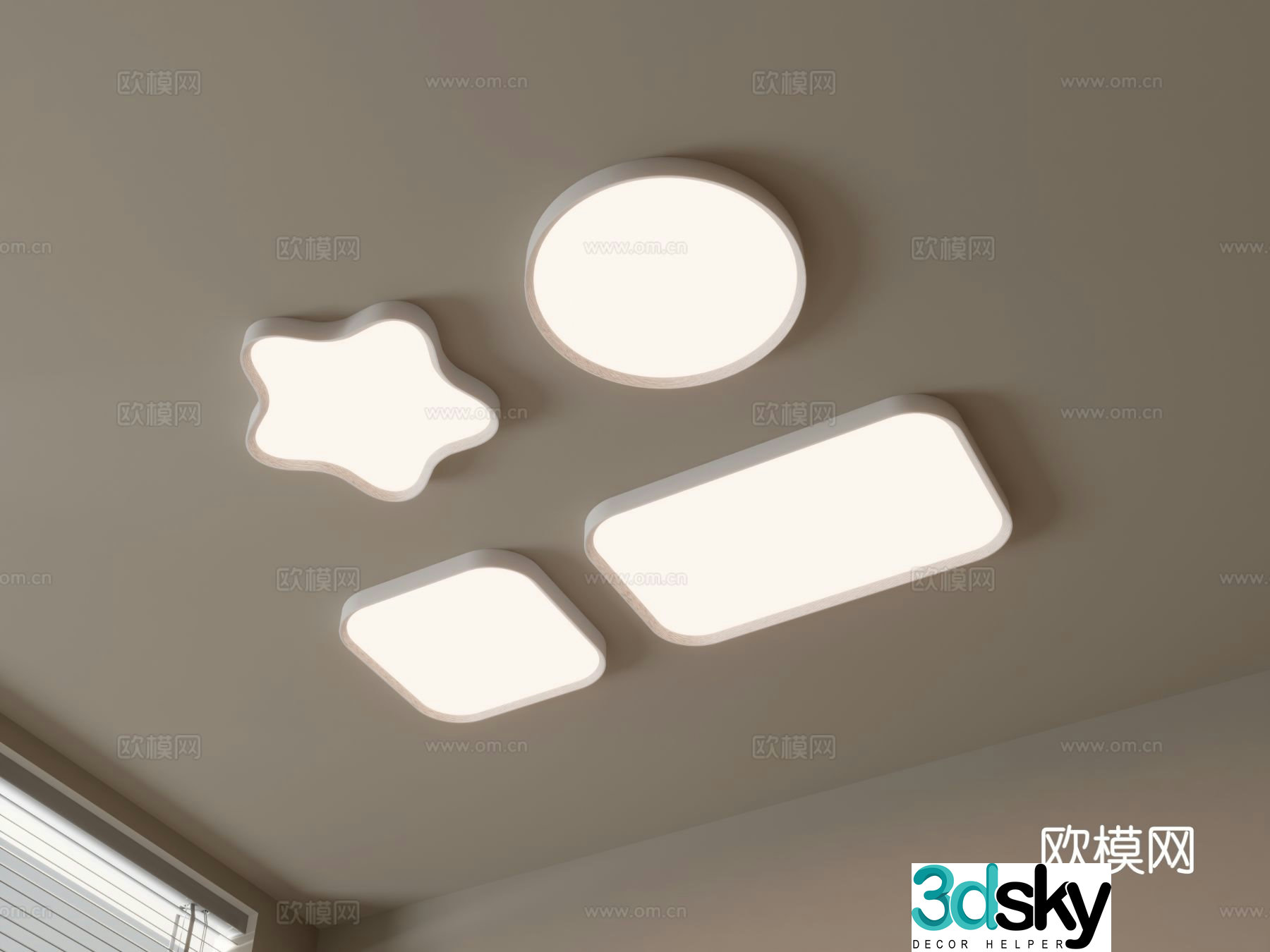 Creative ceiling lamp bedroom lamp 3d model
