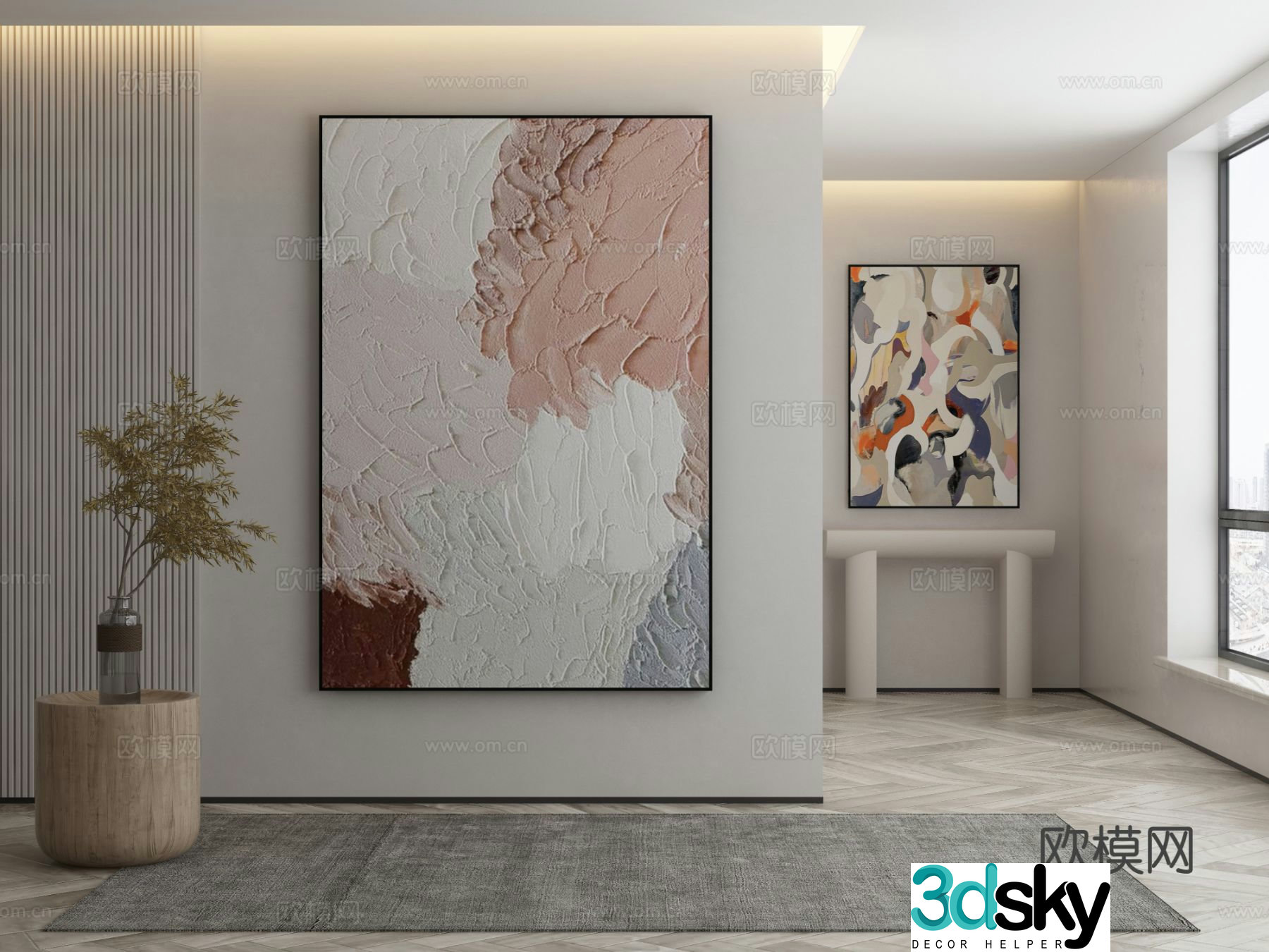 Modern decorative painting art painting abstract painting 3d model