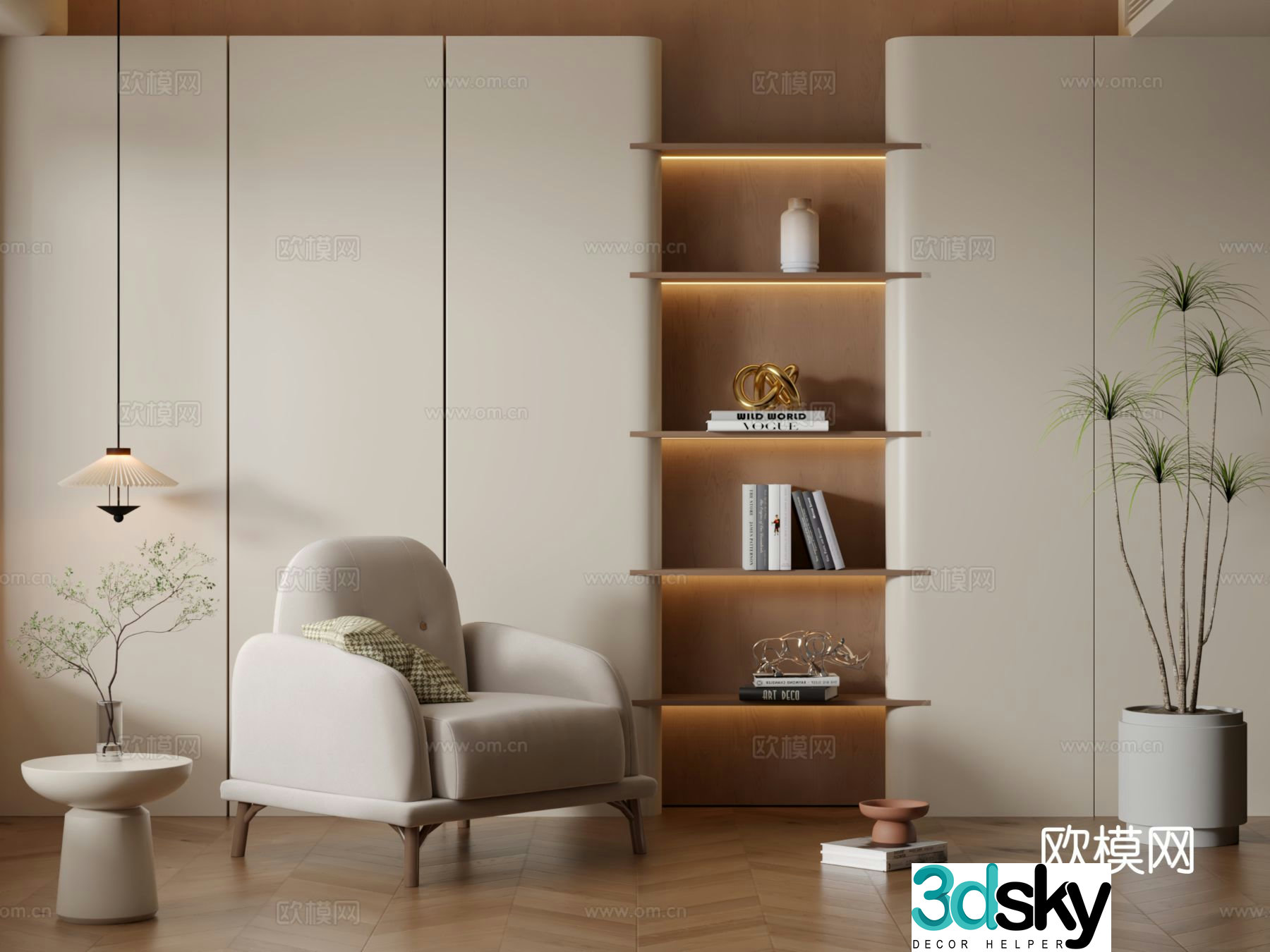 Modern sofa chair leisure chair 3d model