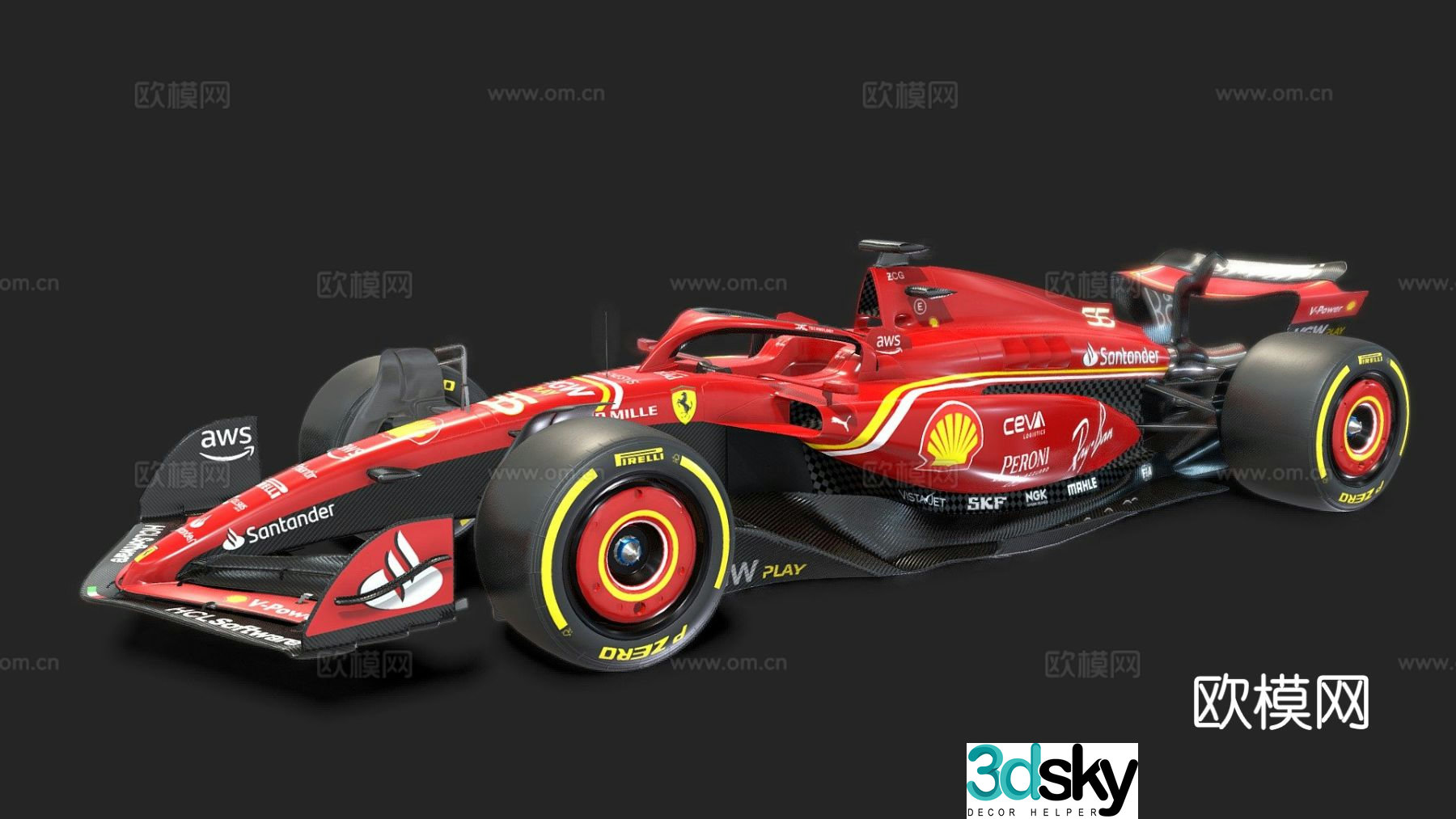 ferrari car race car 3d model