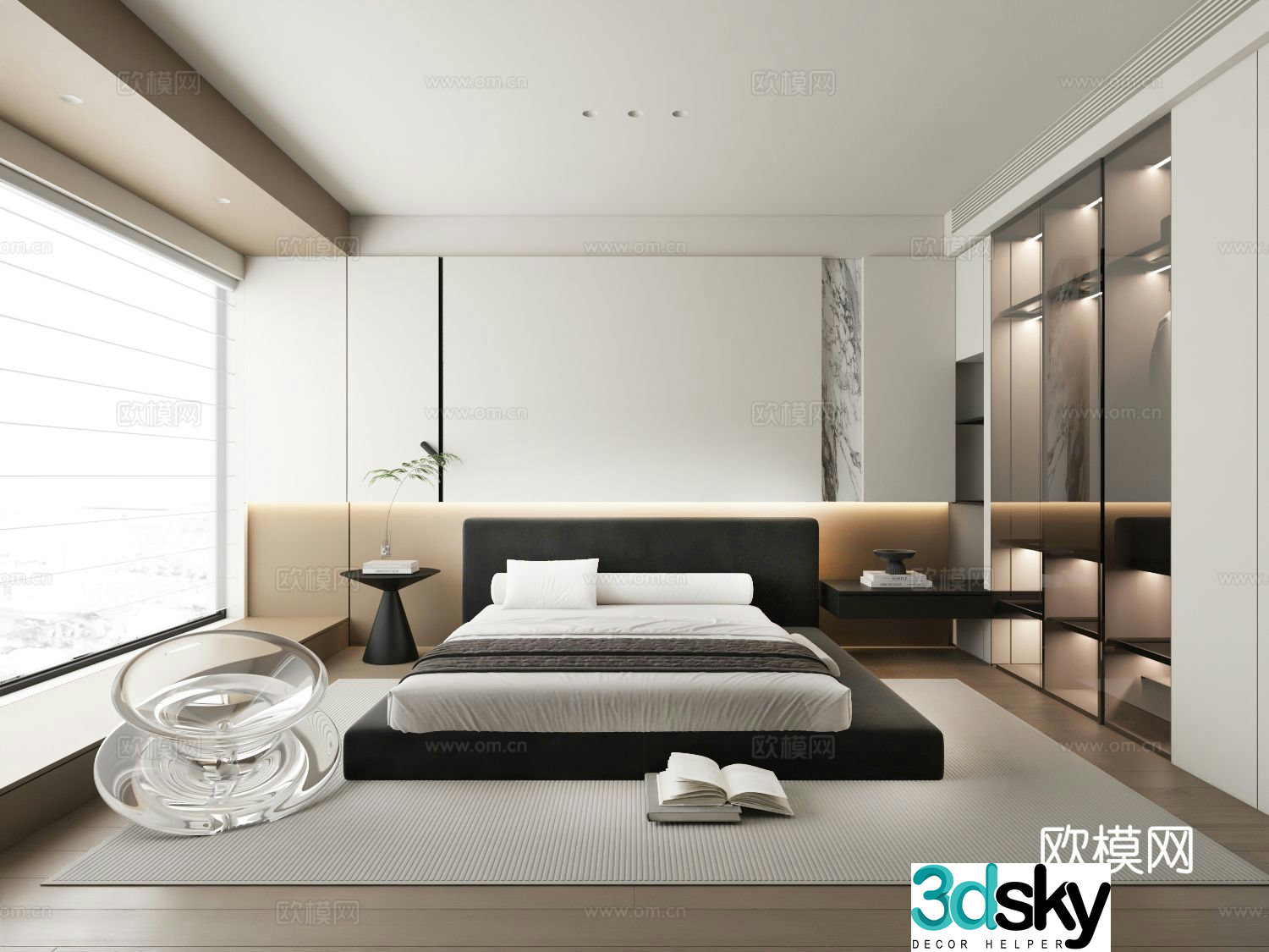 Modern bedroom master bedroom 3d model