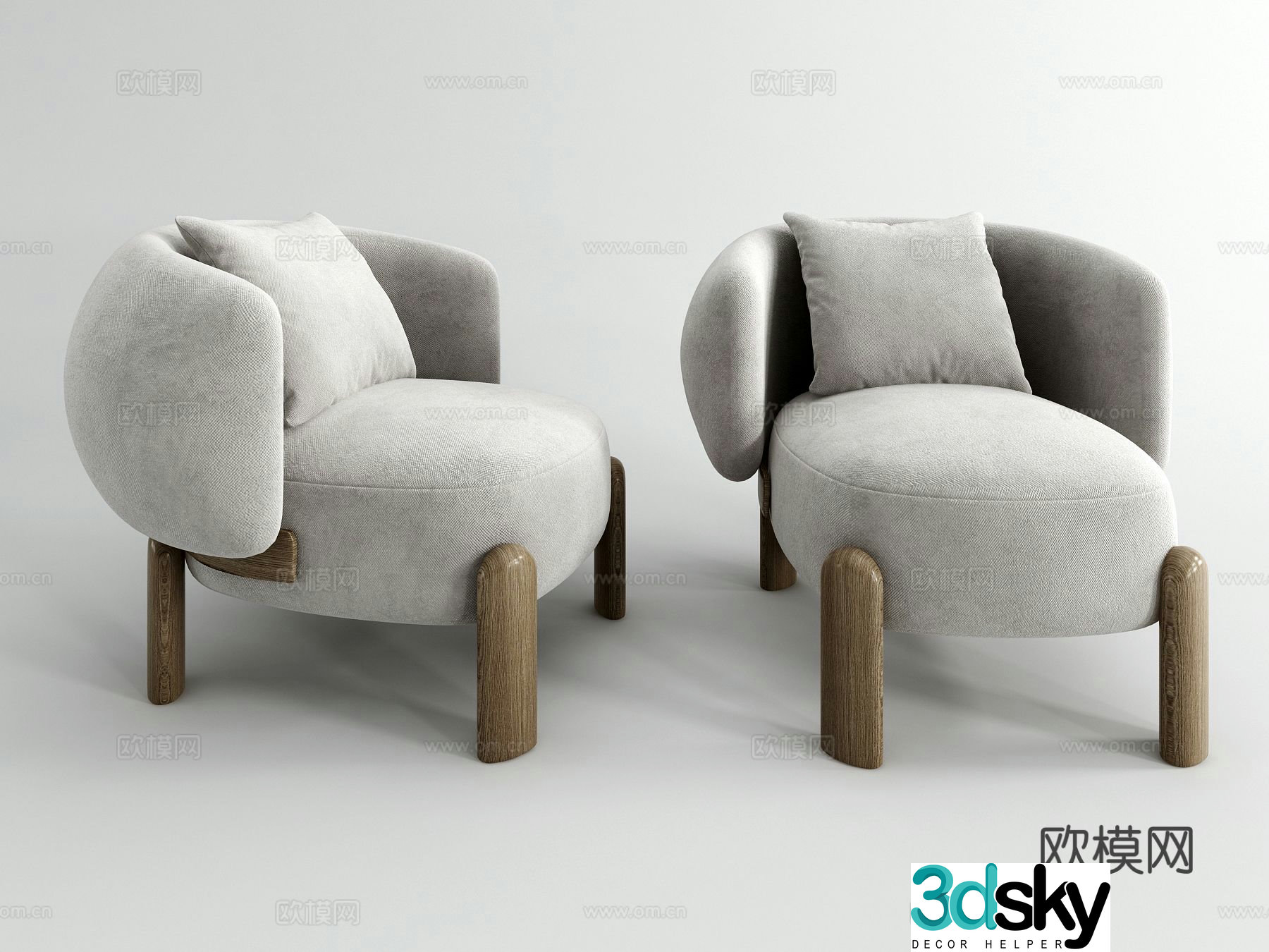 Modern sofa chair leisure chair 3d model