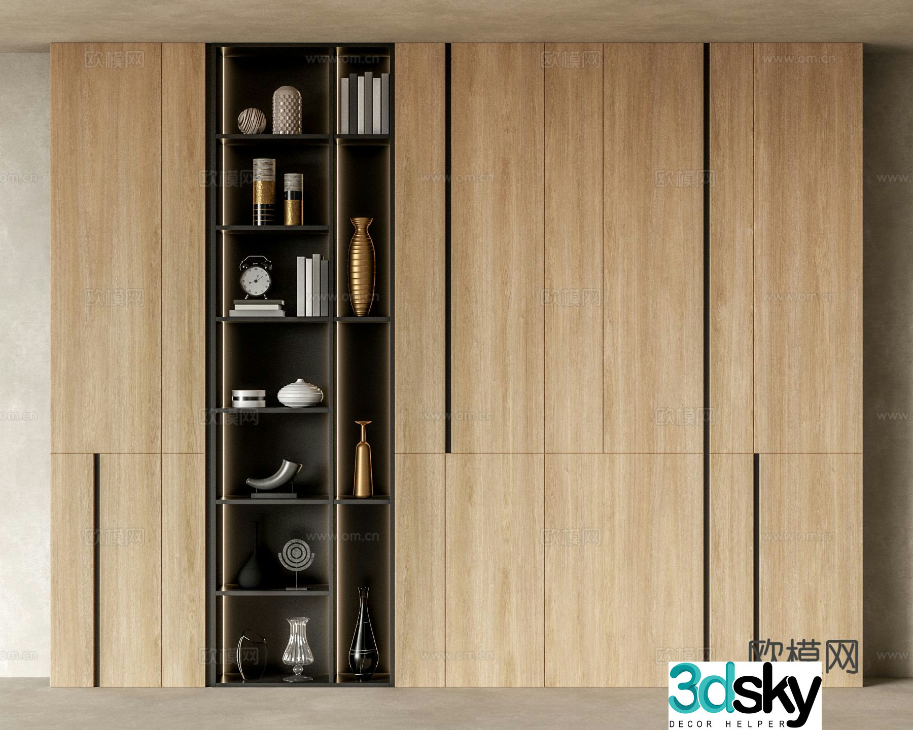Modern bookcase display cabinet 3d model