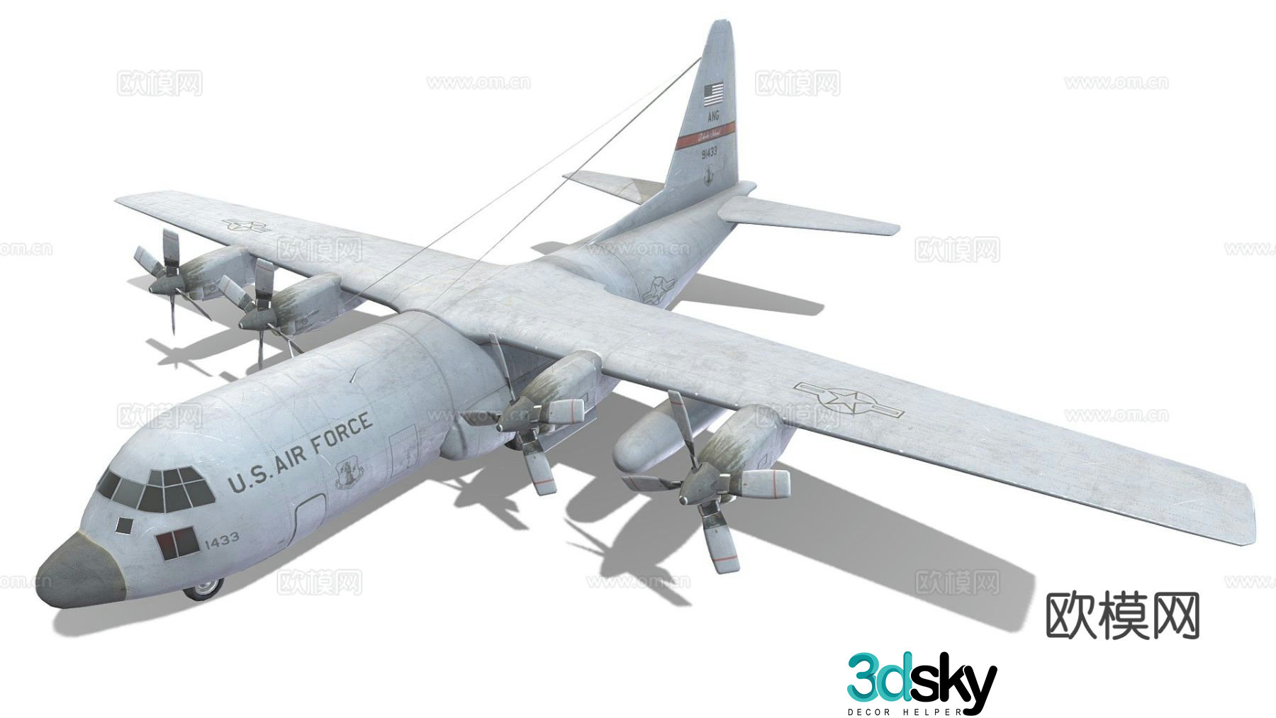 C130 Hercules transport aircraft 3d model