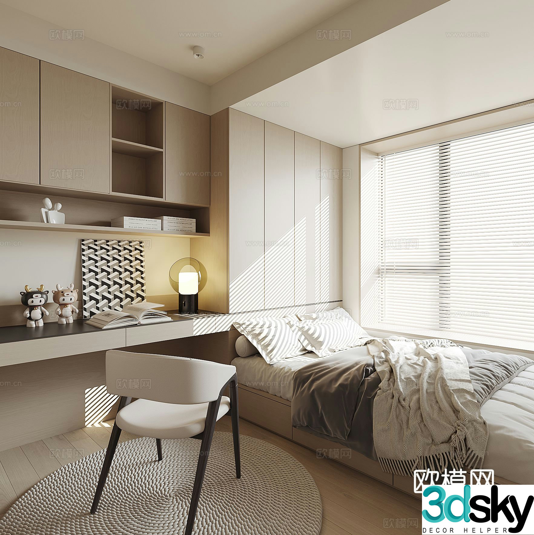 3d model of tatami bedroom and second bedroom