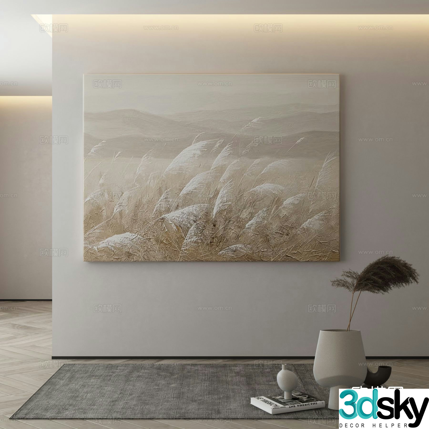 Modern landscape painting decorative painting 3d model