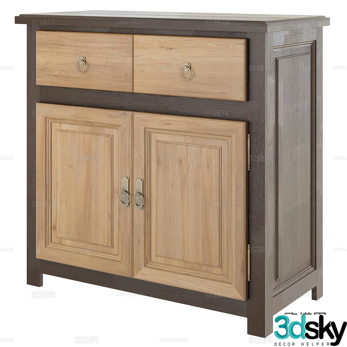New Chinese style simple cabinet low cabinet drawer cabinet 3d model