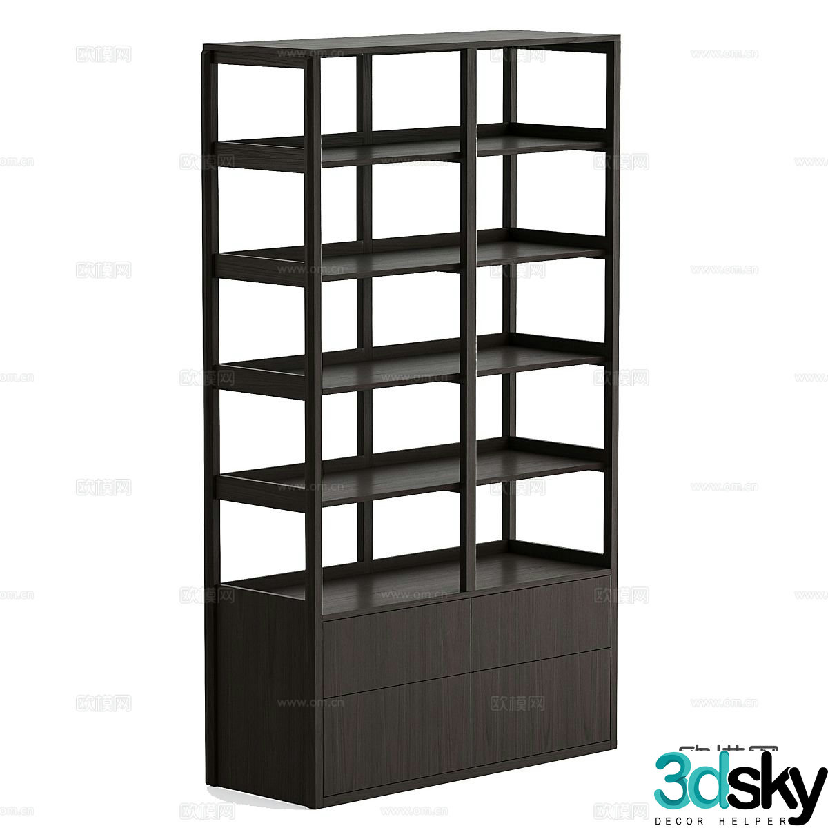 Modern minimalist decorative cabinet bookshelf 3d model