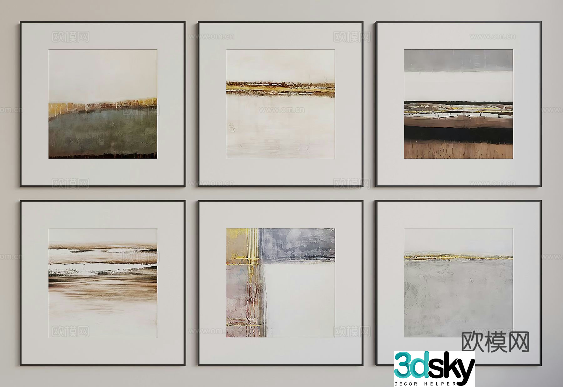 Wabi-sabi painting decorative painting hanging painting 3d model
