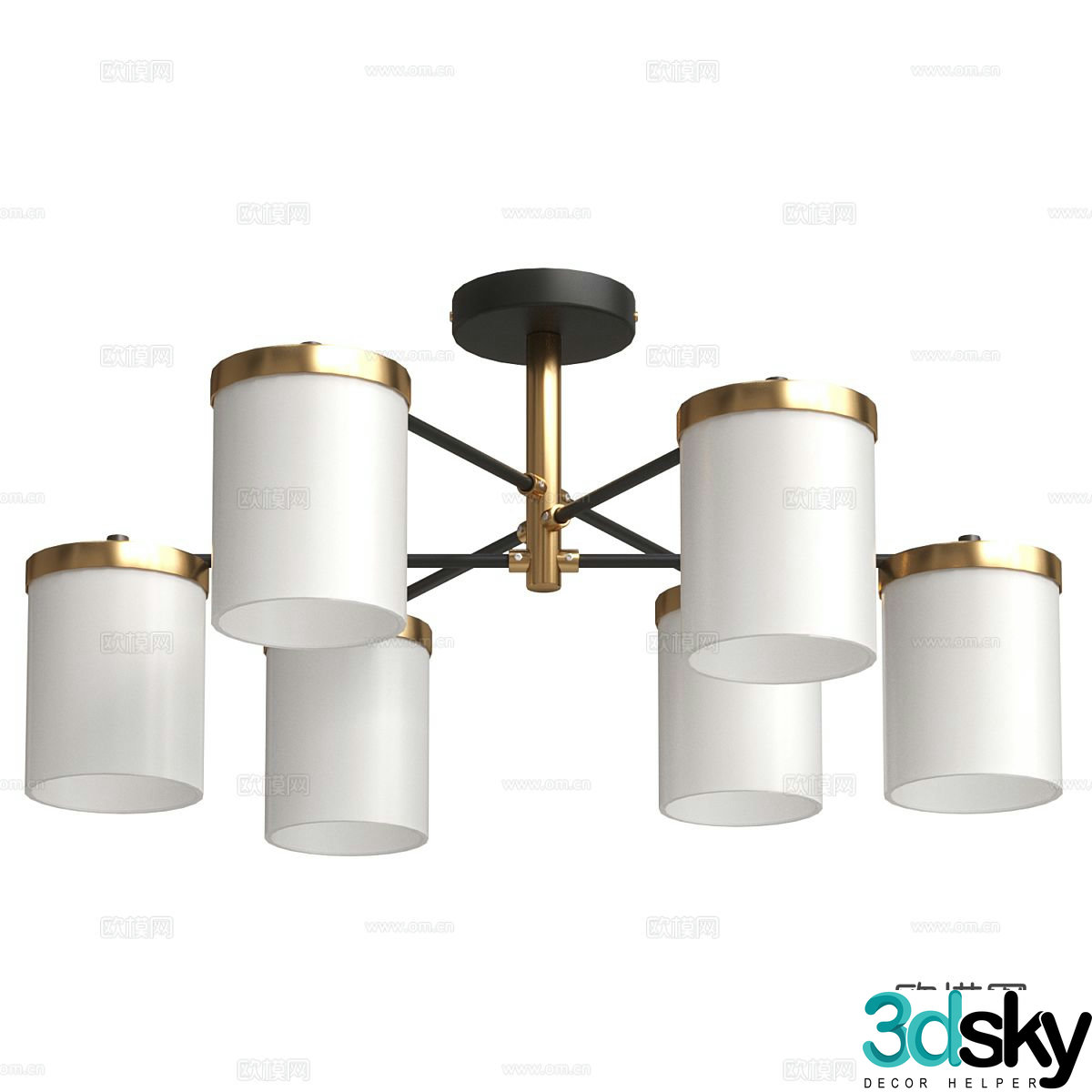 Light luxury chandelier restaurant chandelier 3d model