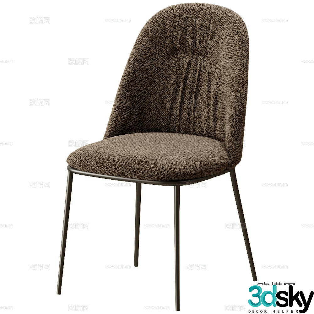 Modern dining chair single chair chair 3d model
