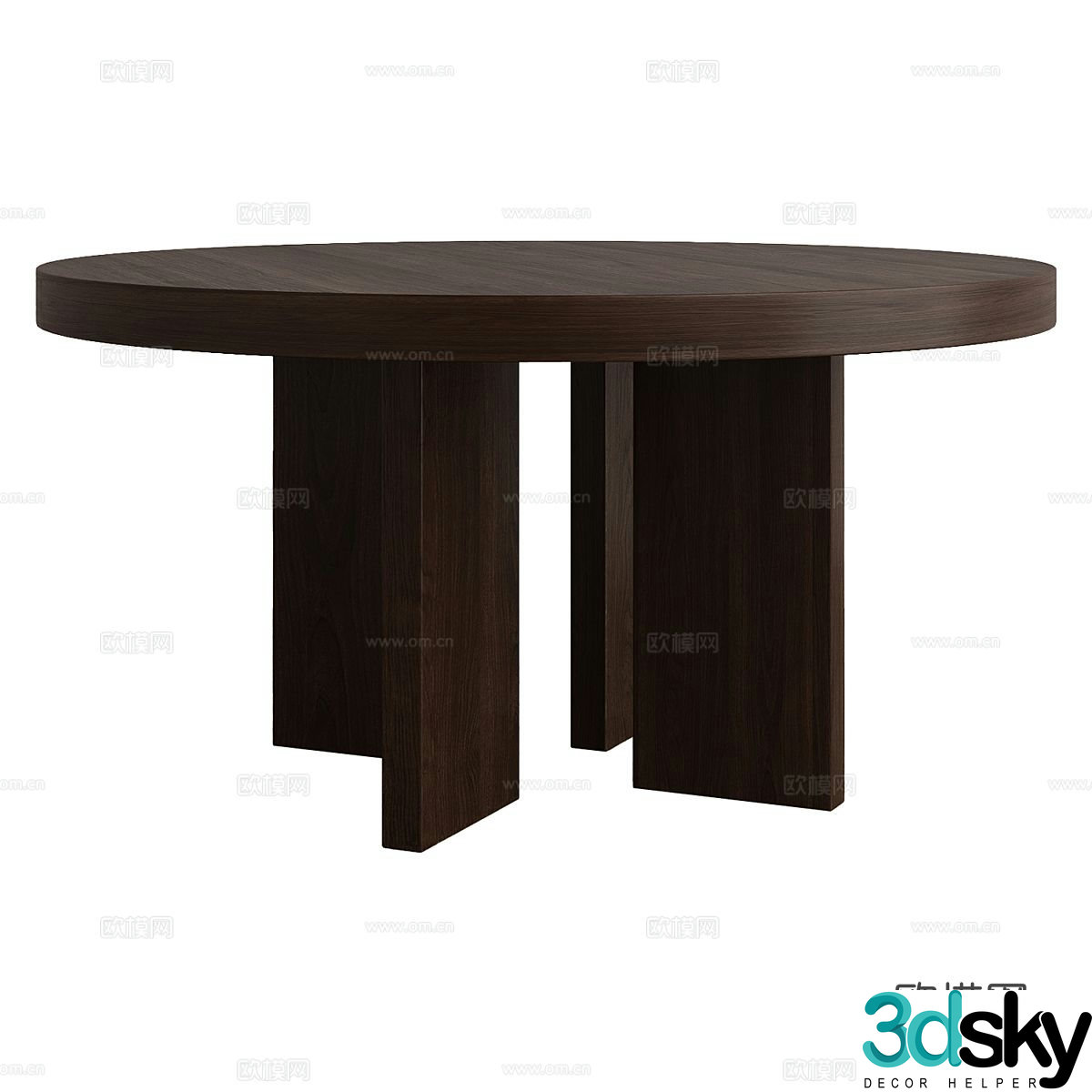 Nordic dining table round dining table 3d model