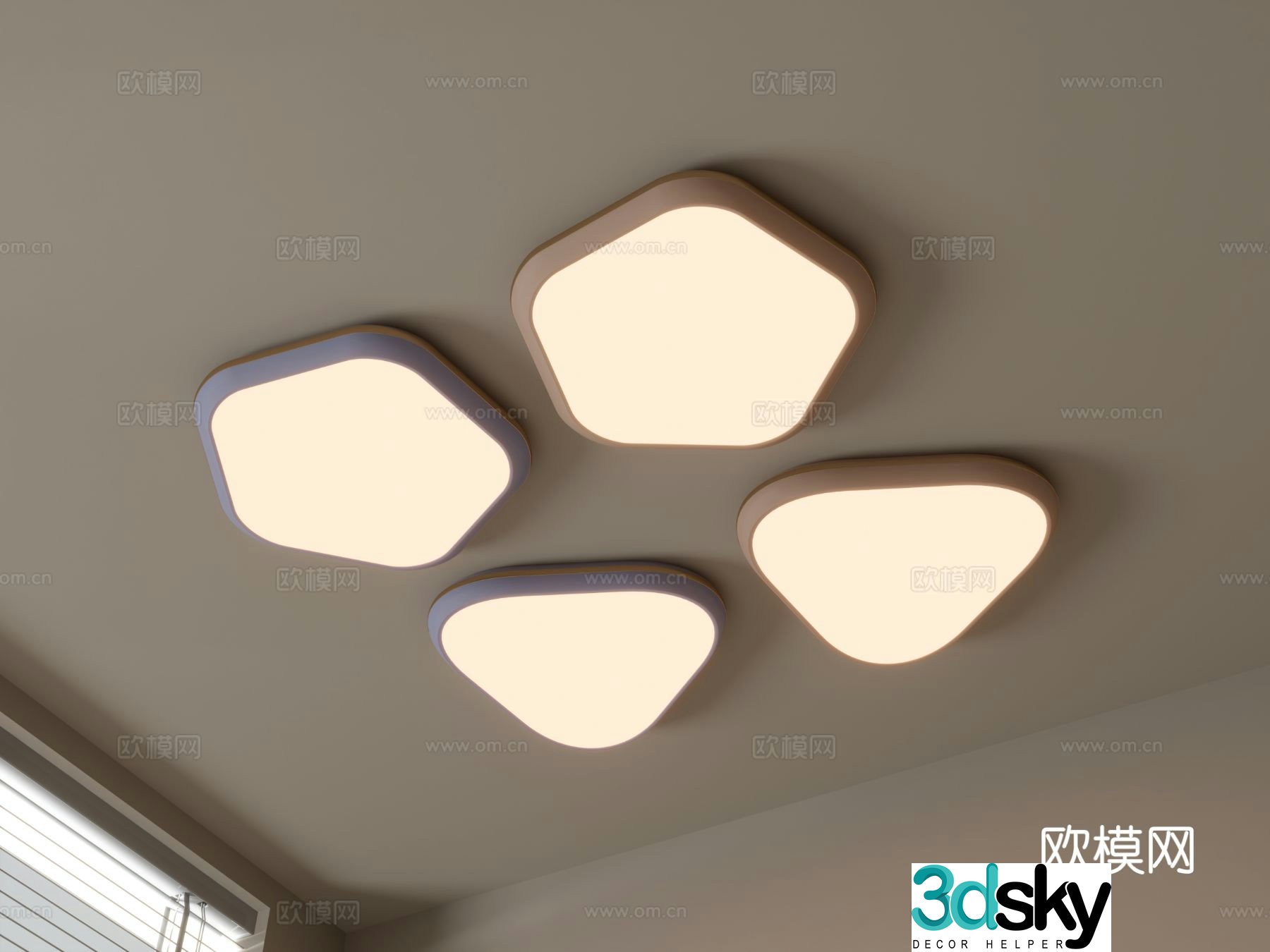 Modern geometric ceiling lamp 3d model