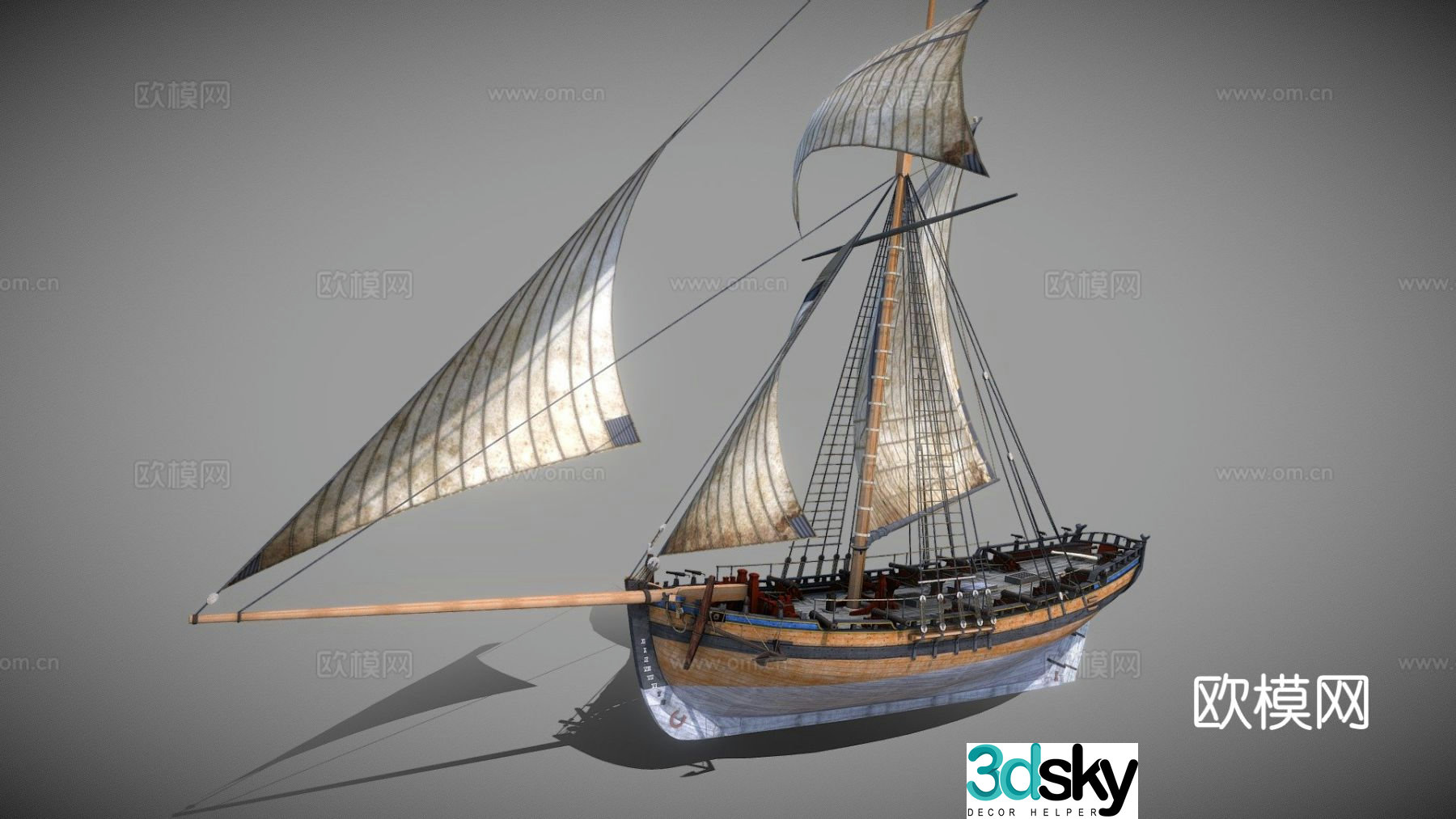 schooner 3d model