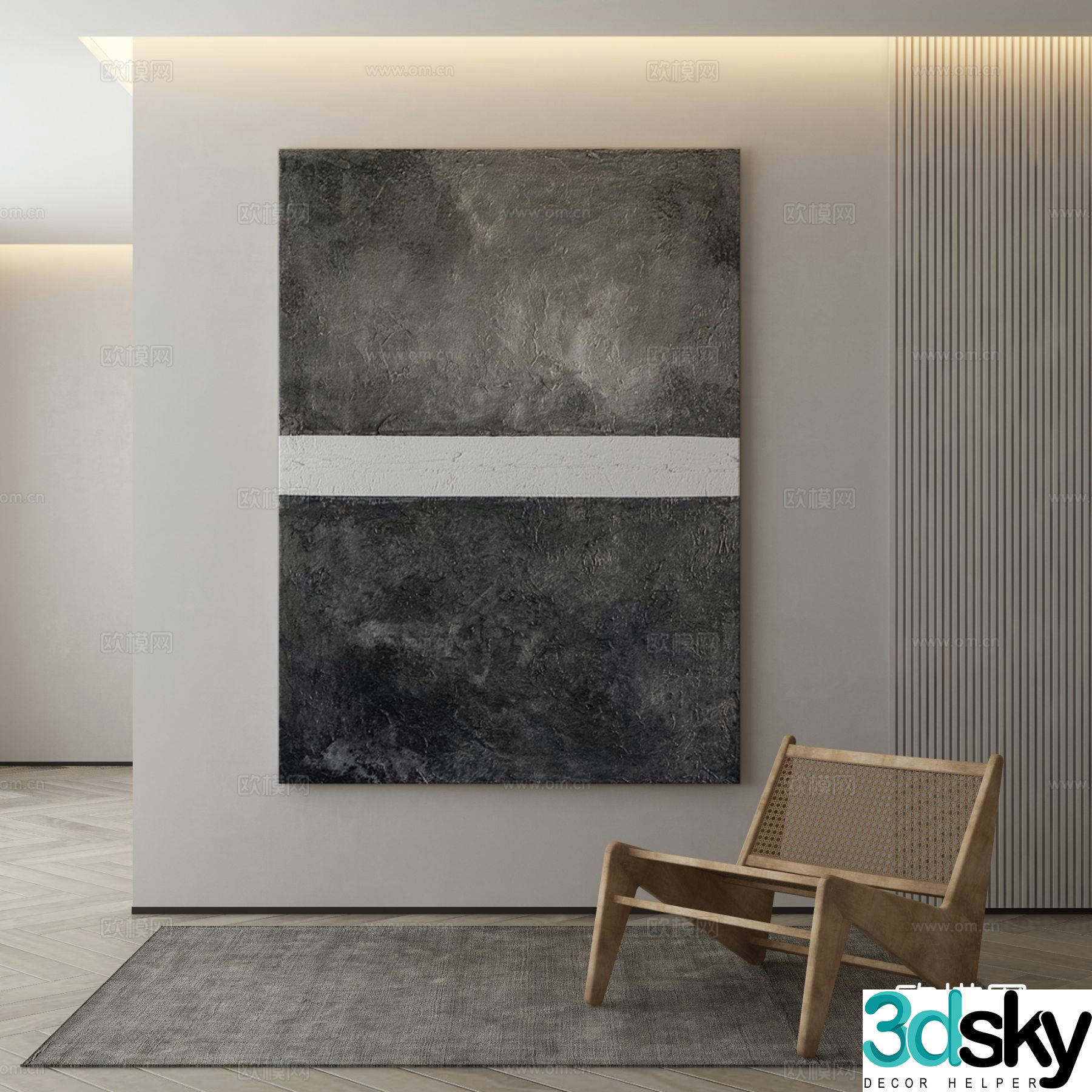 Modern decorative painting art painting abstract painting 3d model