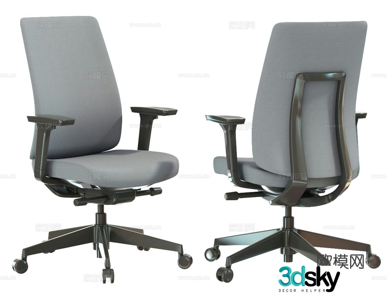 Modern office chair swivel chair mesh chair staff chair 3d model