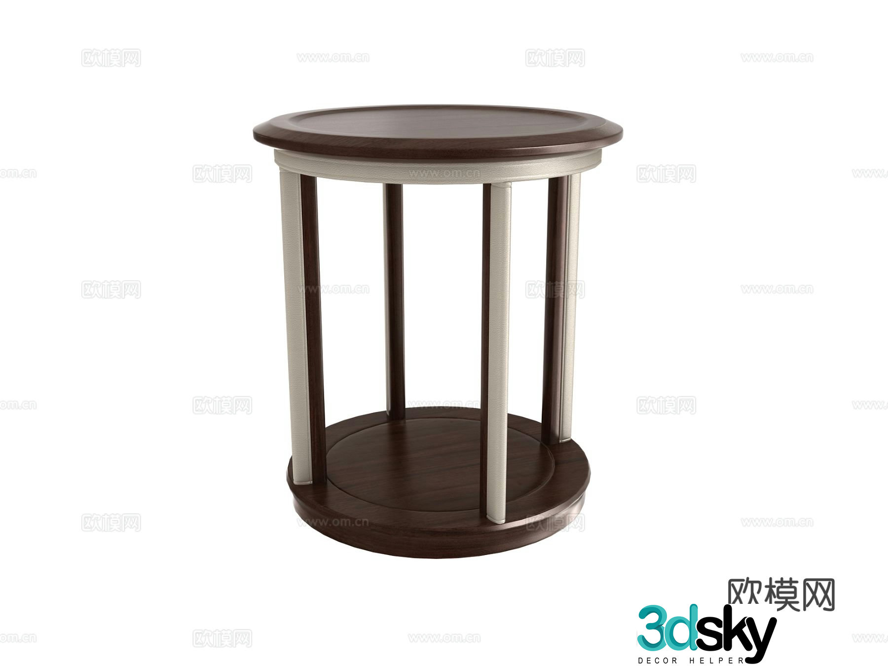 New Chinese style round table corner table side table 3D model