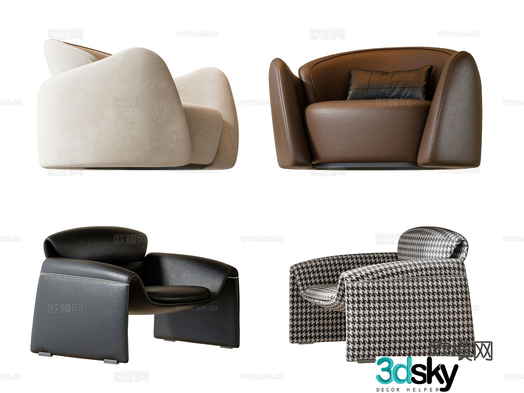 Modern leisure sofa 3d model