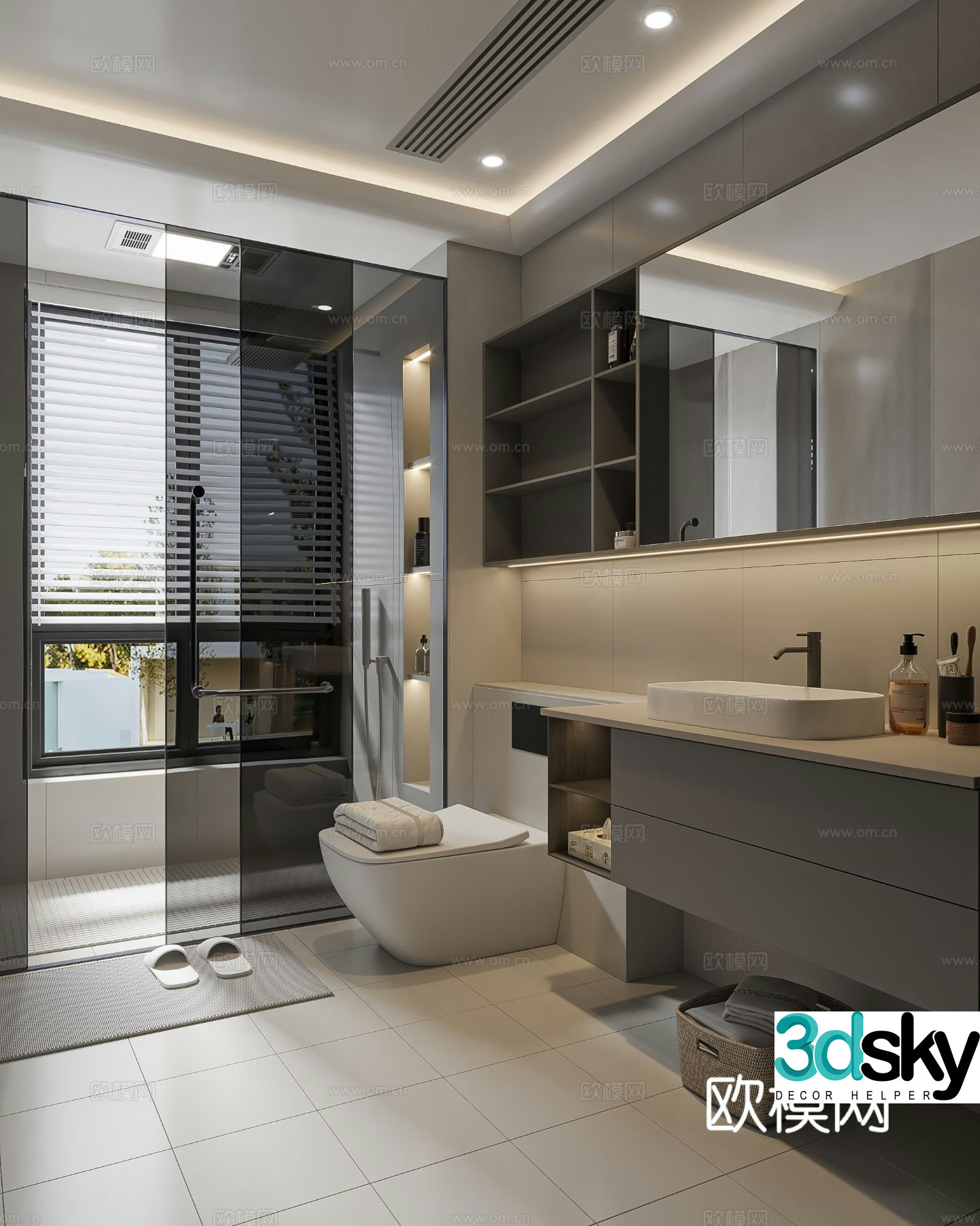 Modern bathroom bathroom 3d model