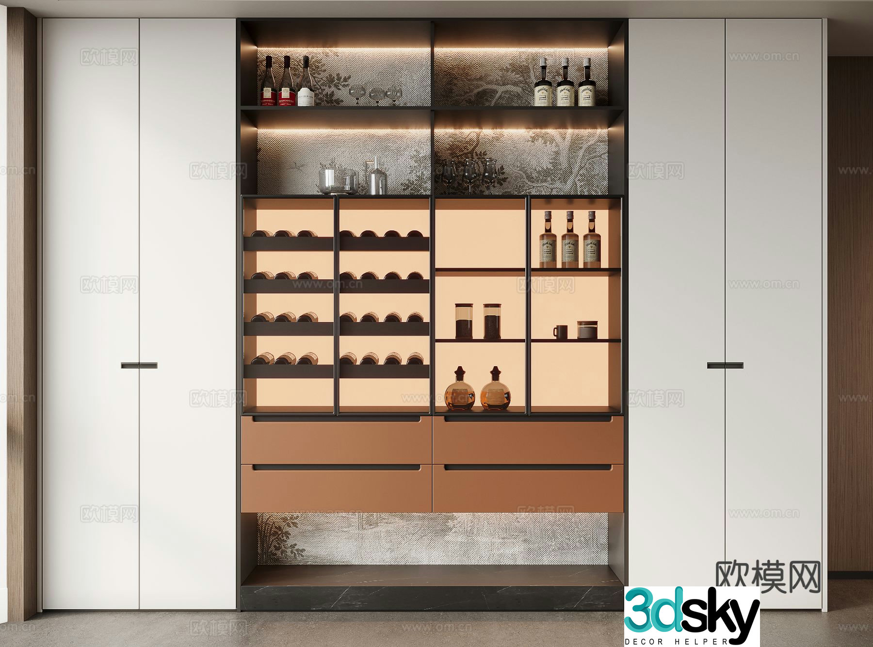 Modern wine cabinet 3d model