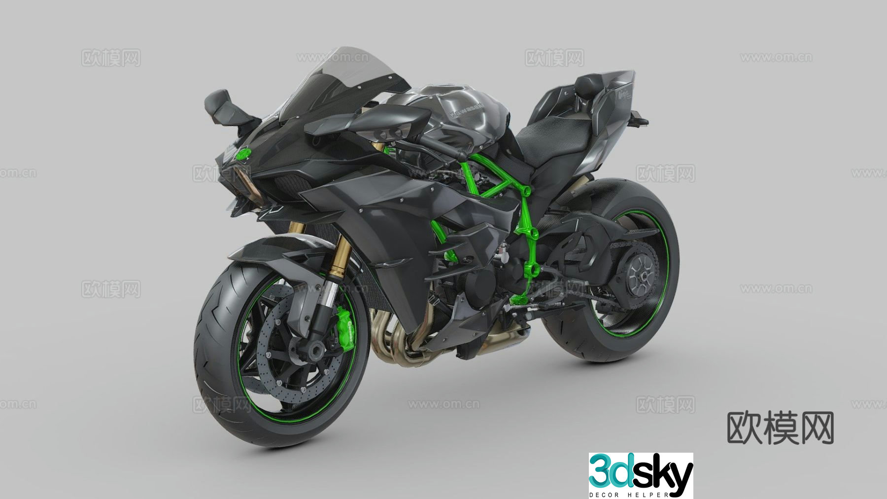 Kawasaki Ninja H2 motorcycle motorcycle 3d model